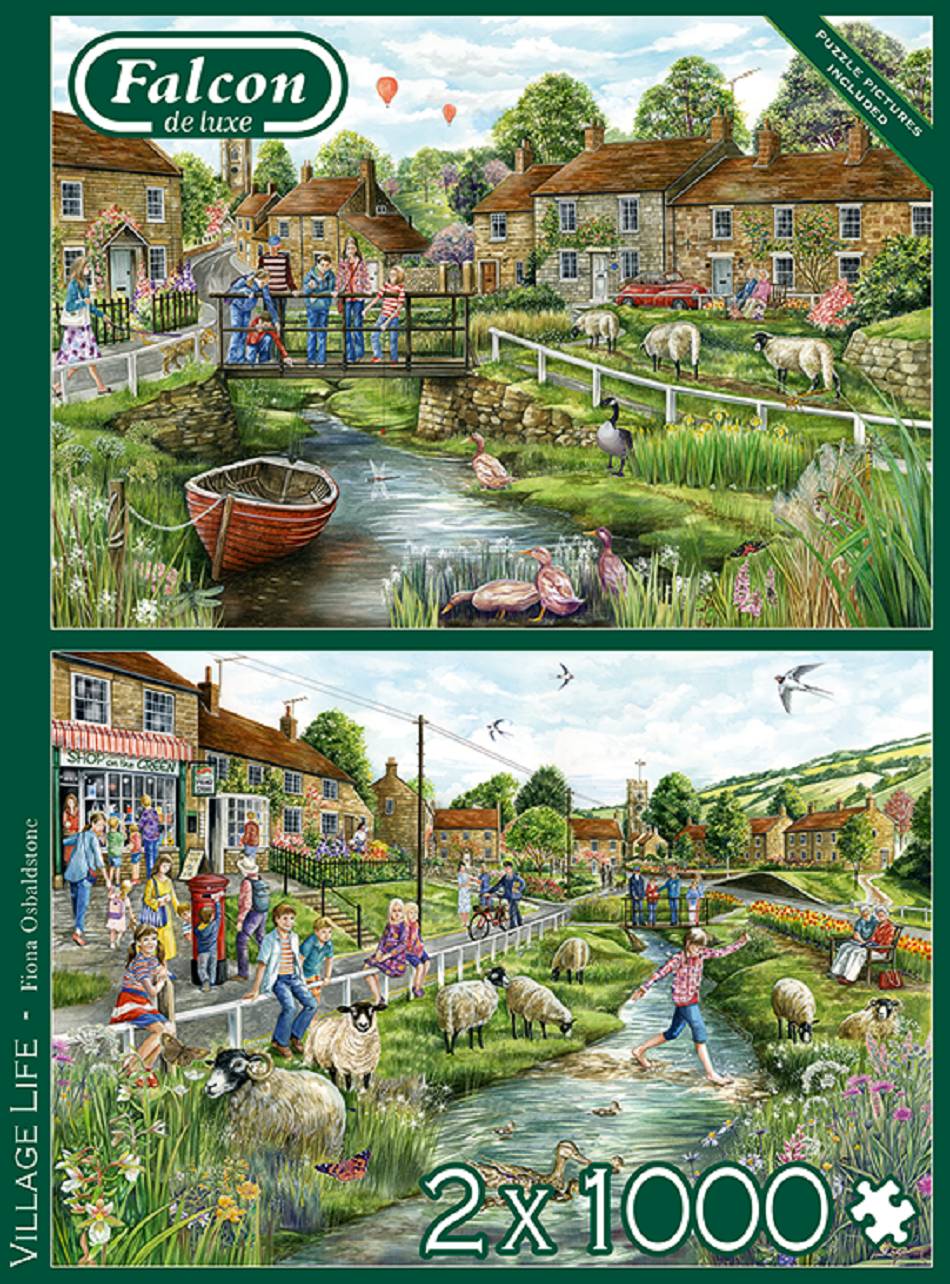 Falcon 11216 Village Life 2x1000 Teile Puzzle