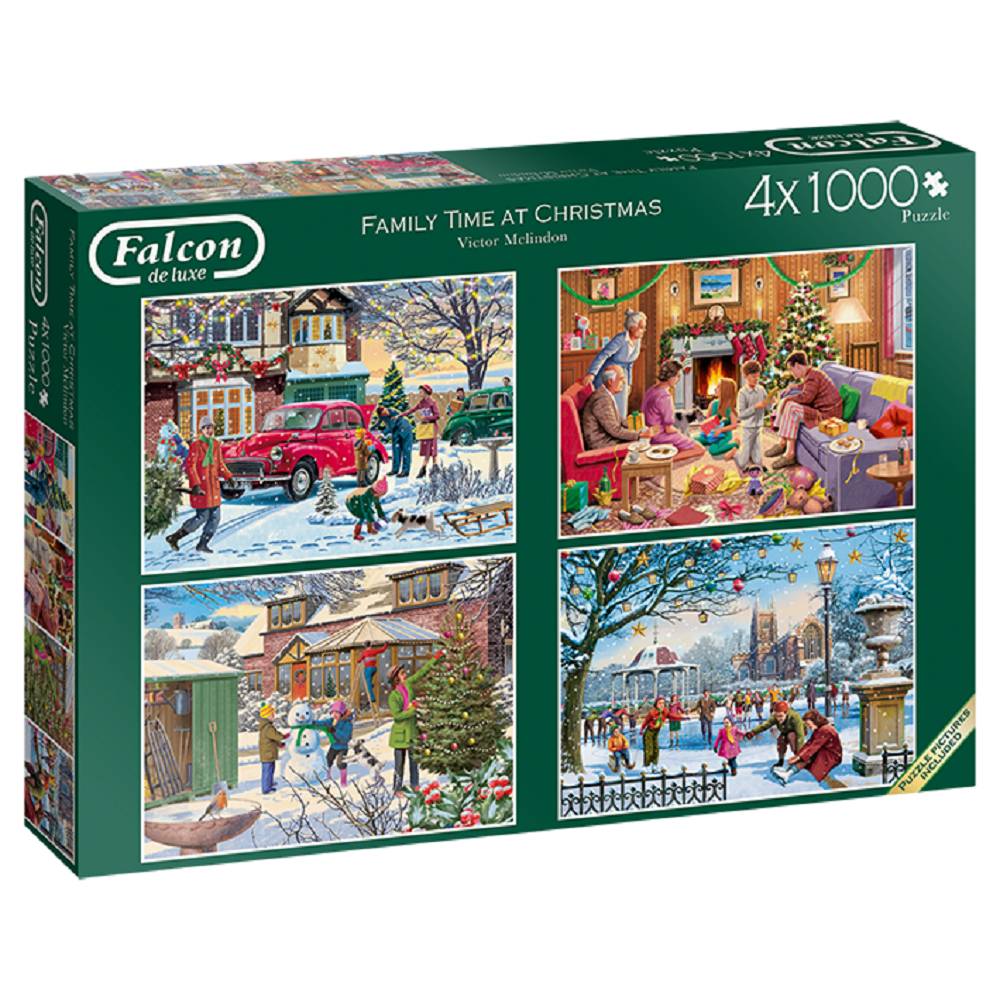 Family Time at Christmas 4x1000 Teile Puzzle