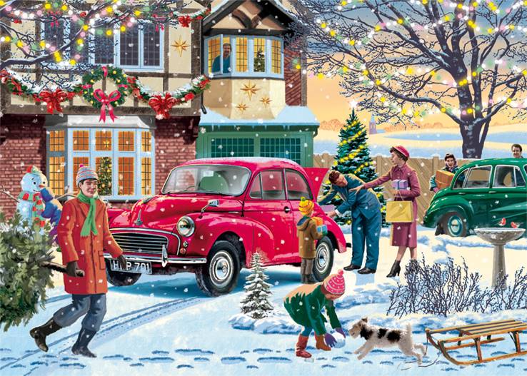 Falcon 11269 Victor Mclindon Family Time at Christmas 4x1000 Teile Puzzle