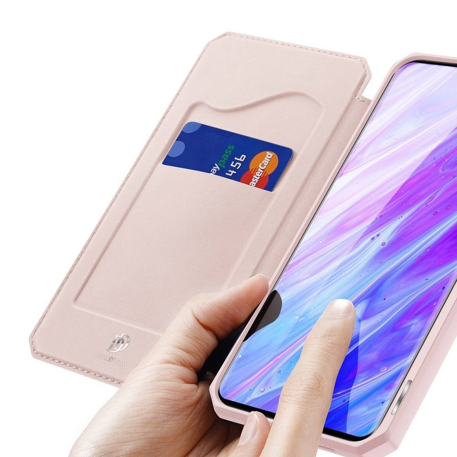 Buch Tasche "Dux Ducis" für SAMSUNG GALAXY S21 FE Handy Hülle Etui Schutzhülle mit Standfunktion, Kartenfach Rose