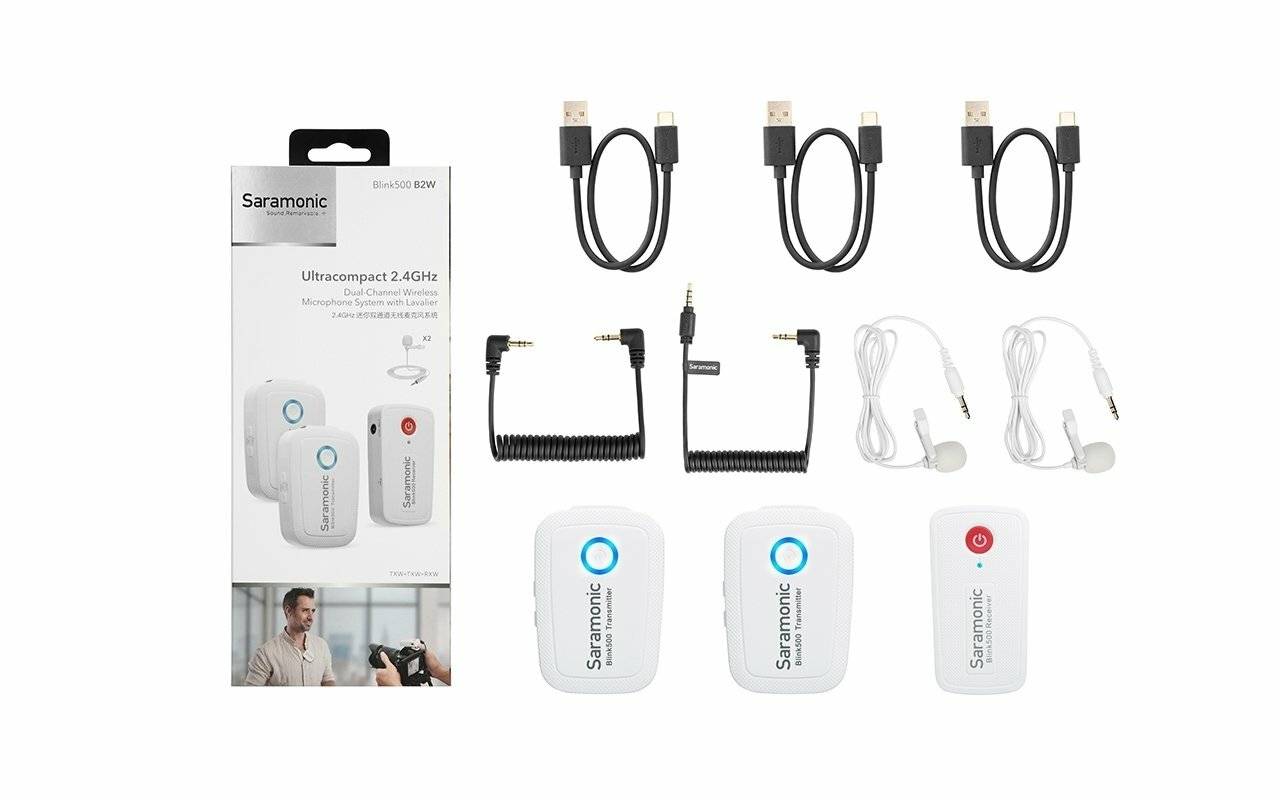 Saramonic Blink 500 B2W Zweikanal Funkmikrofon in weiß