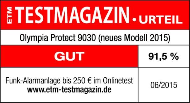 OLYMPIA Protect 9061 Sicherheit Plus Alarmanlagen GSM Funk Set mit 1 Bewegungsmelder, 7 Tür Fenster/Kontakten und Fernbedienung