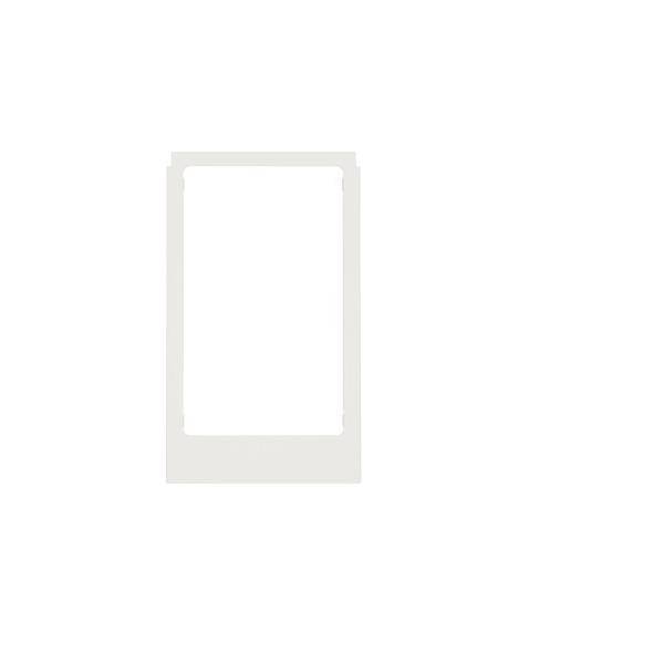 Ein leerer Polaroid-Fotorahmen mit weißem Rahmen auf einem einfarbigen Hintergrund.