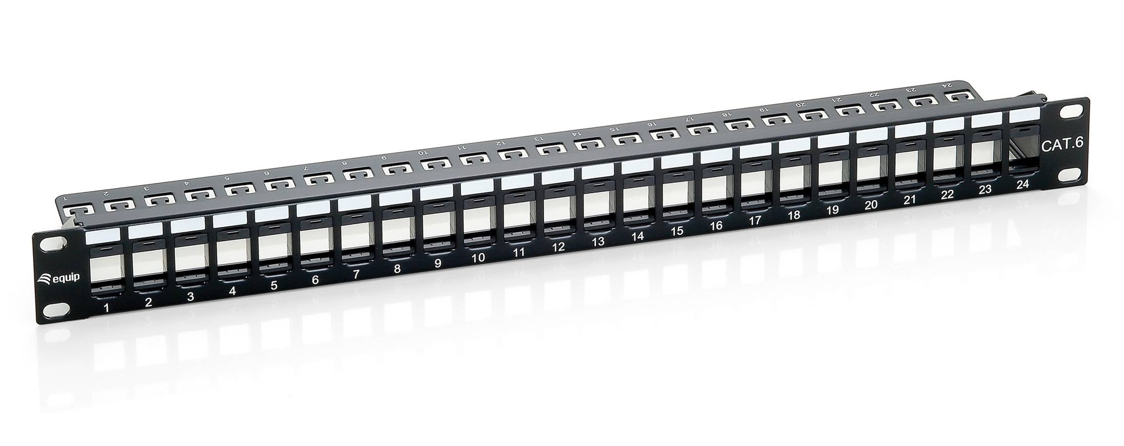 equip - Patch-Panel mit Kabelverwaltung - Schwarz - 1U - 48.3 cm (19")