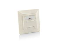 equip Professional - Anschlussdose, Unterputz - CAT 6a - STP - RJ-45 X 2 - Pure White, RAL 9010 (Packung mit 5)