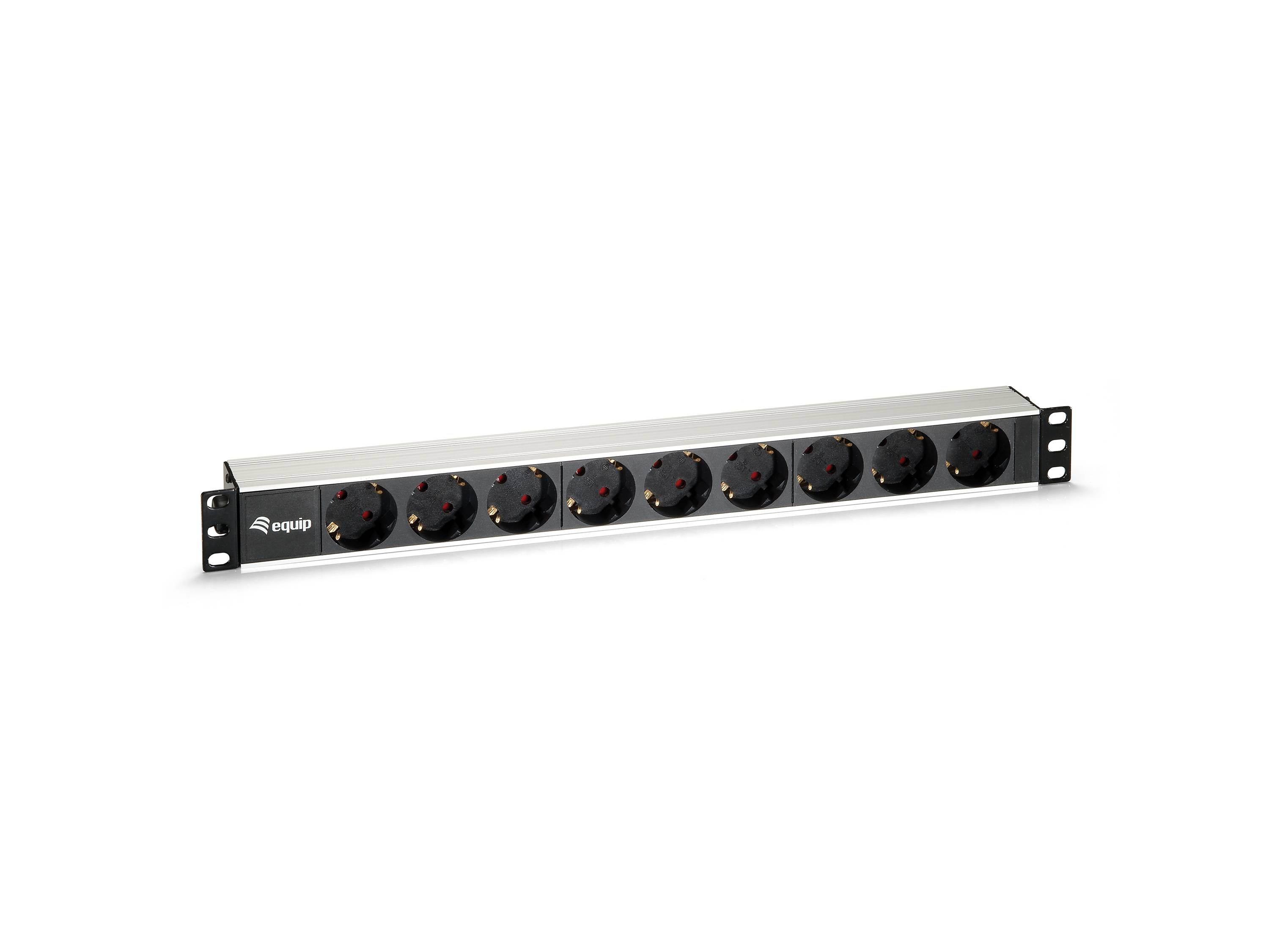 equip - Stromverteilungseinheit (Rack - einbaufähig) - Wechselstrom 250 V - 3.5 kW - Ausgangsanschlüsse: 9 - 1U - 48.3 cm (19")