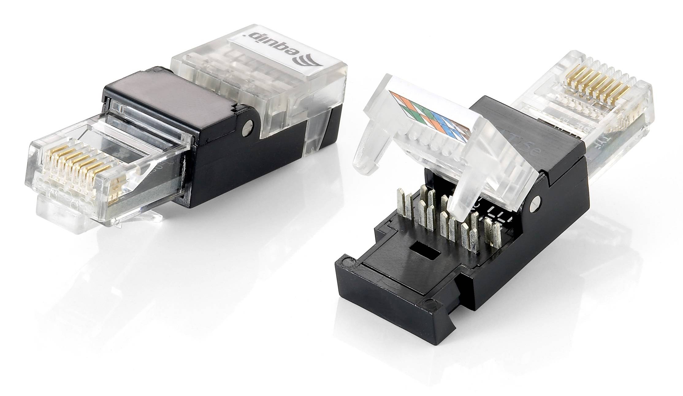 Equip Netzwerkanschluss - RJ-45 (M) - CAT 6 - Schwarz (Packung mit 2) - Steckver