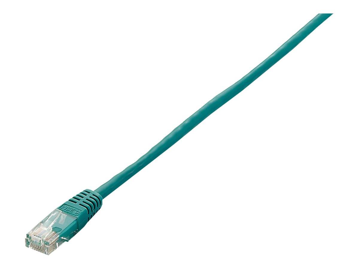 Türkises Ethernet-Netzwerkkabel mit RJ45-Stecker auf weißem Hintergrund.
