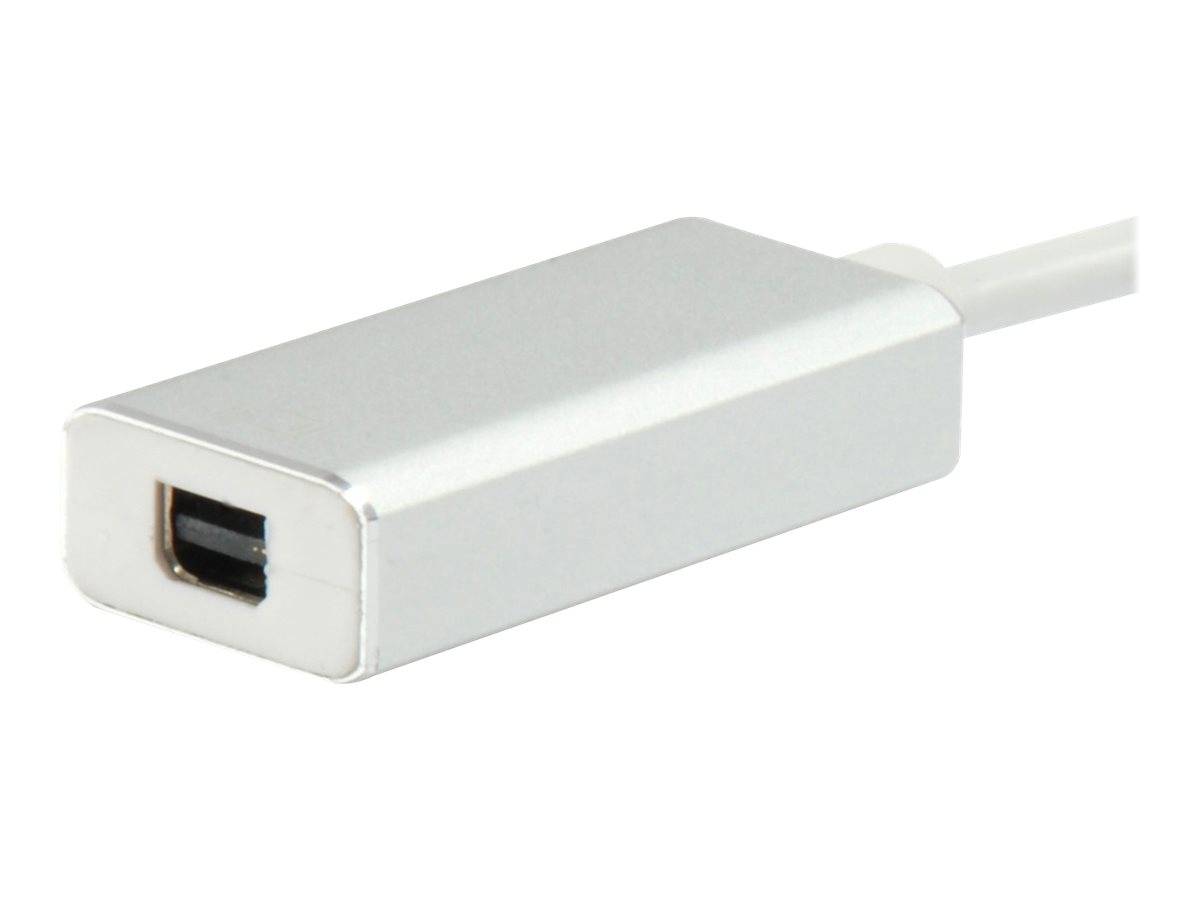 Weißes USB-C-zu-USB-A-Adapterkabelverbinder auf einfachem Hintergrund, in Nahaufnahme gezeigt.