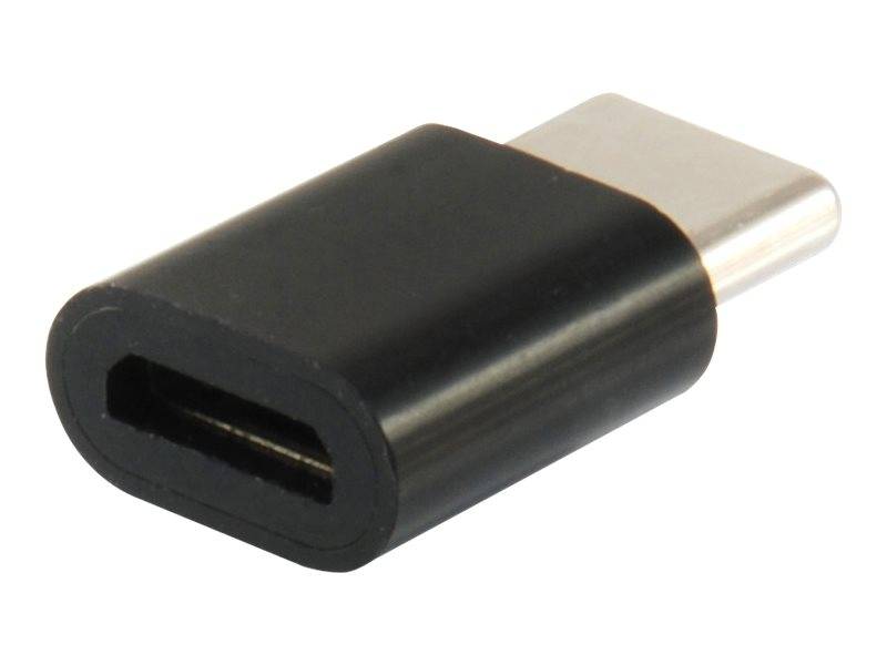 USB-C-Adapter-Dongle mit USB-C-Stecker auf der einen Seite und schwarzem weiblichem Anschluss auf der anderen Seite