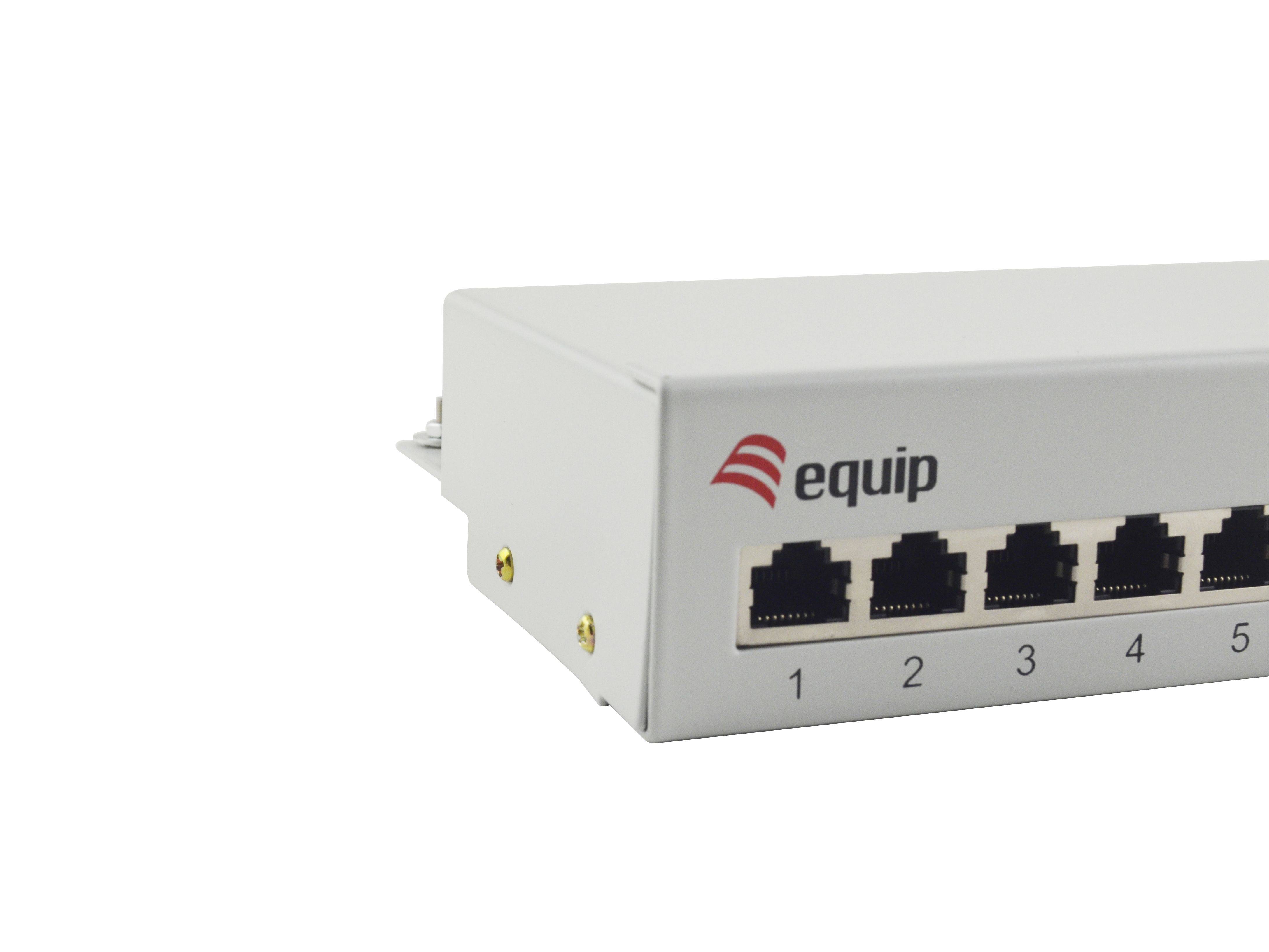 Equip 12-Port Cat.6 Desktop Patch Panel - Hellgrau - 10/100/1000Base-T(X) - Gigabit Ethernet - 1000 Mbit/s - RJ-45 - Cat6 - Weiß