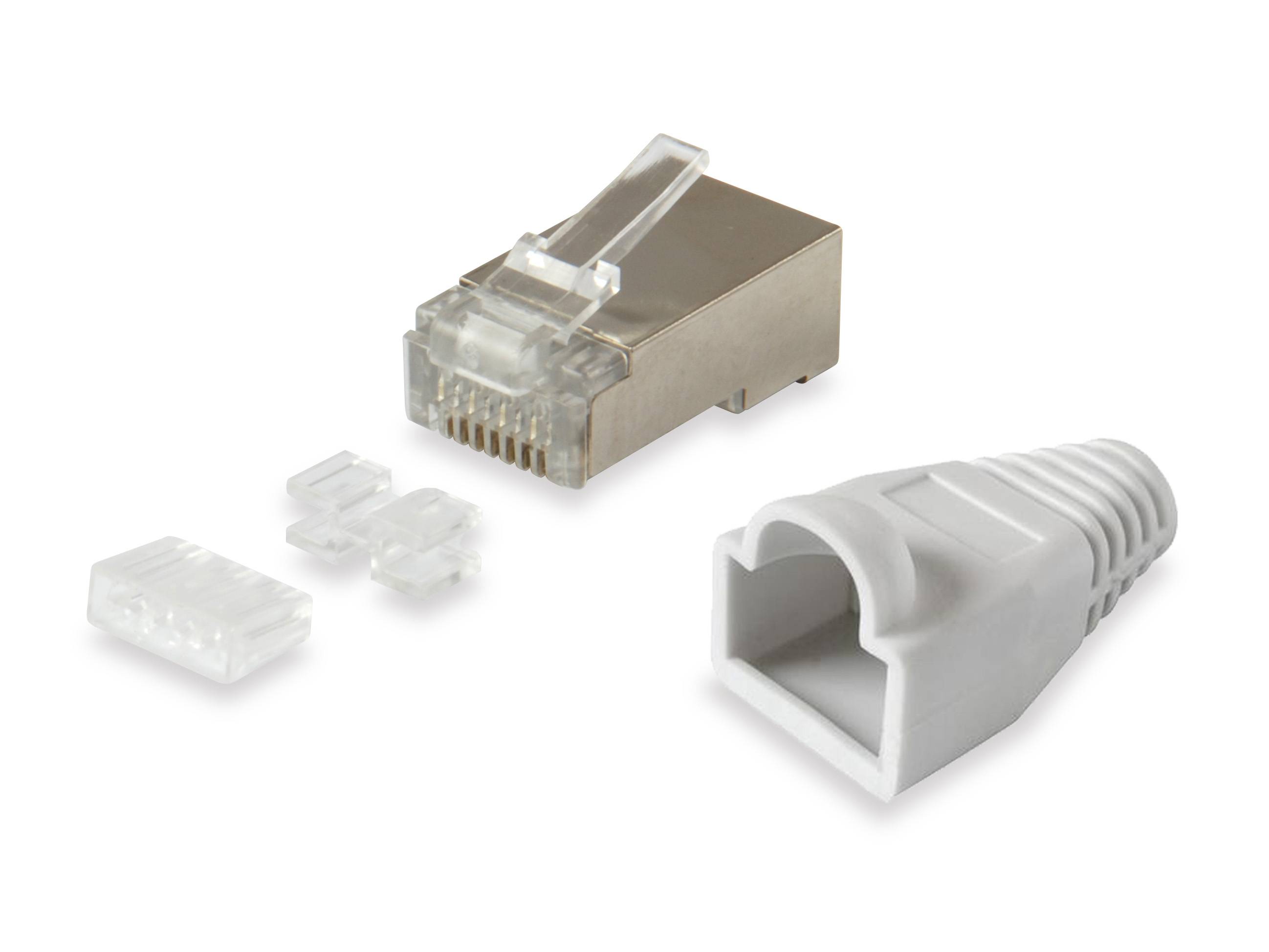equip Pro - Netzwerkanschluss - RJ-45 (M) - abgeschirmt - CAT 6 - durchsichtig (Packung mit 100)