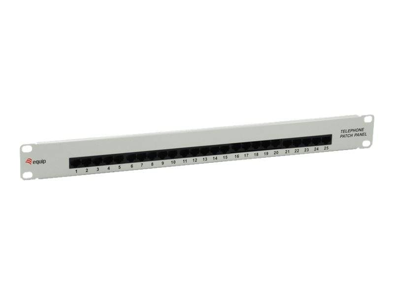 equip Pro ISDN - Patch Panel - CAT 3 - RJ-45 X 25 - Hellgrau - 1U - 48.3 cm (19"")