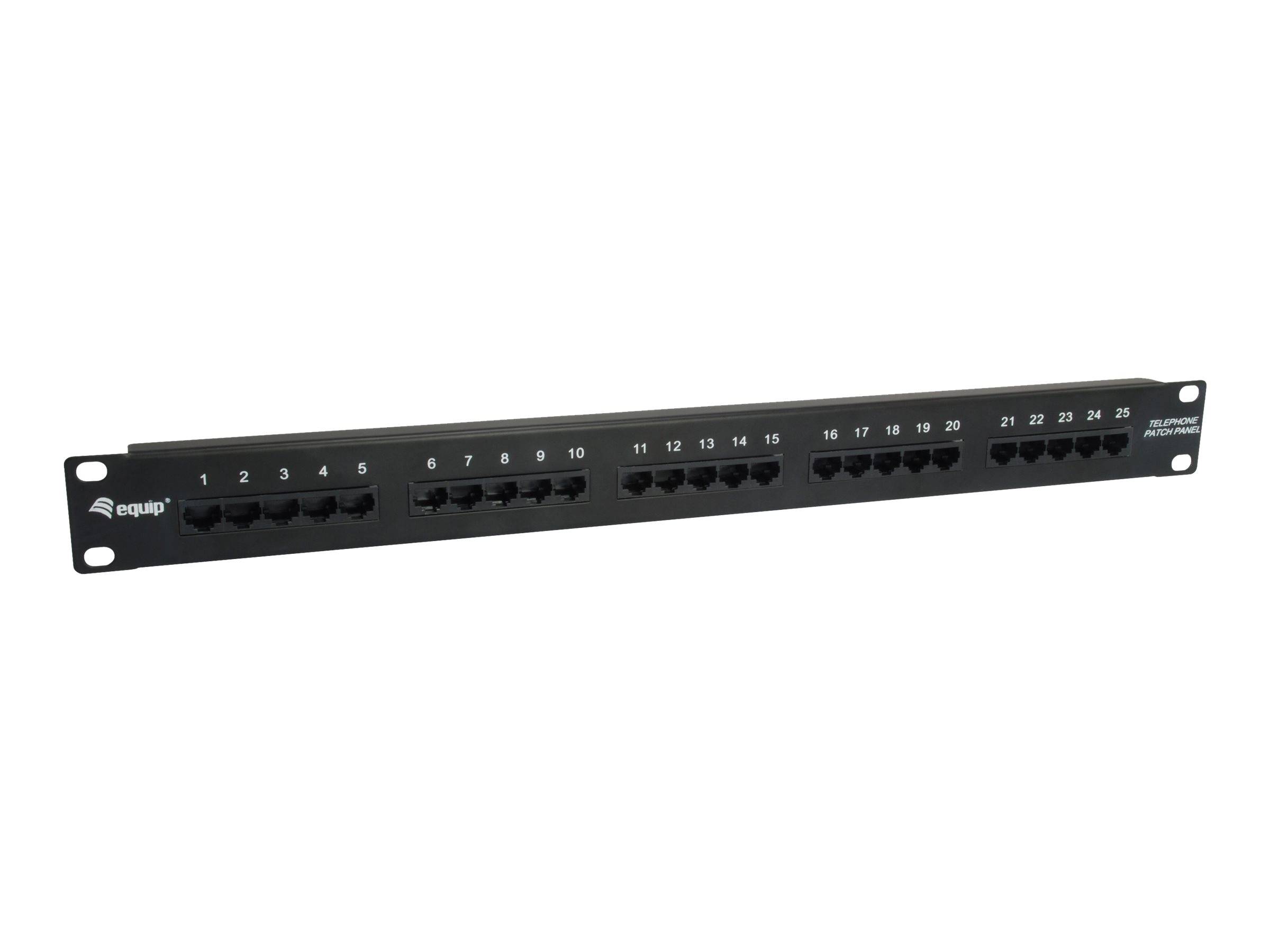 equip Pro ISDN - Patch Panel - RJ-45 X 25 - Schwarz - 1U - 48.3 cm (19")