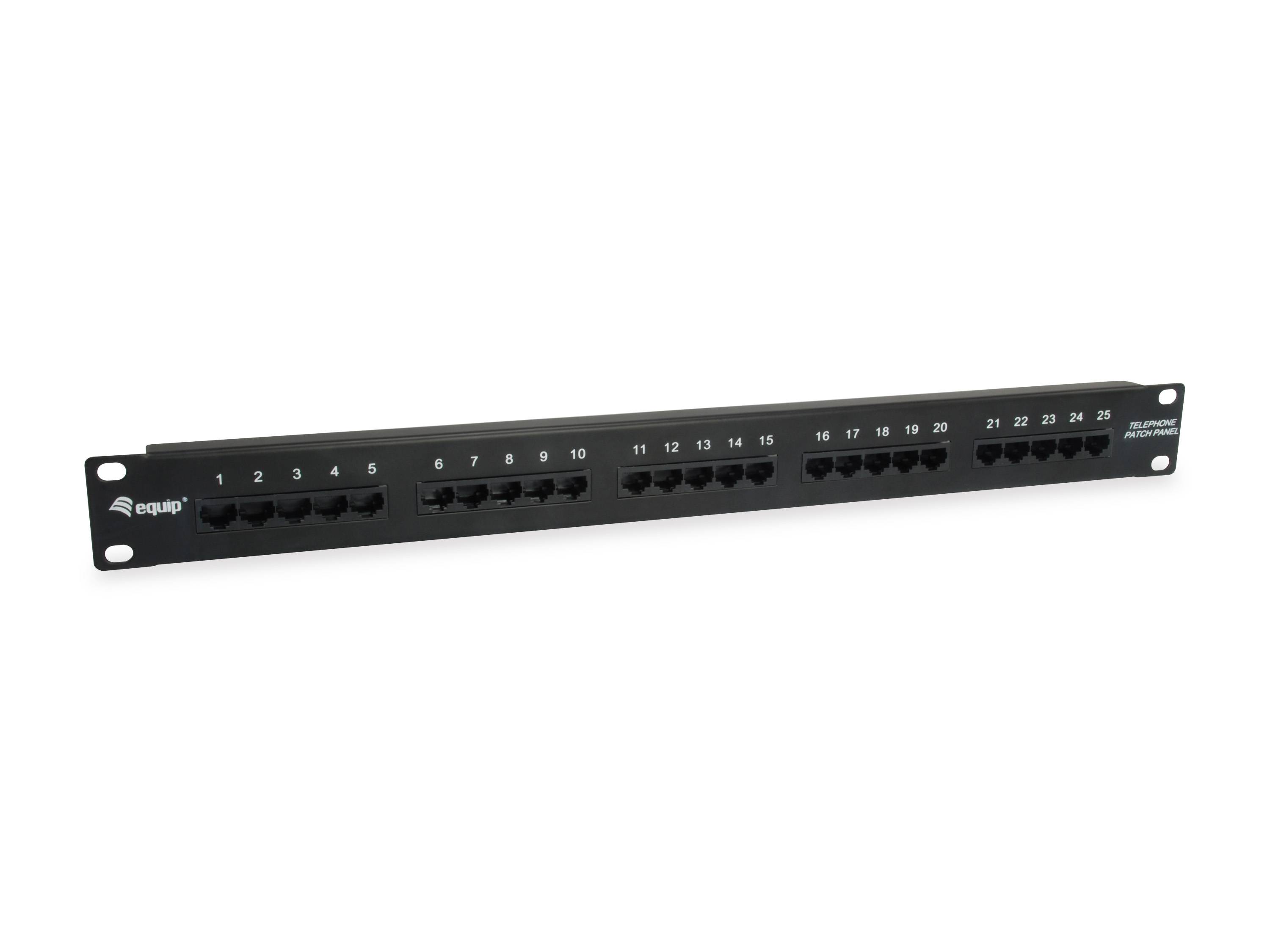 equip Pro ISDN - Patch Panel - RJ-45 X 25 - Schwarz - 1U - 48.3 cm (19")