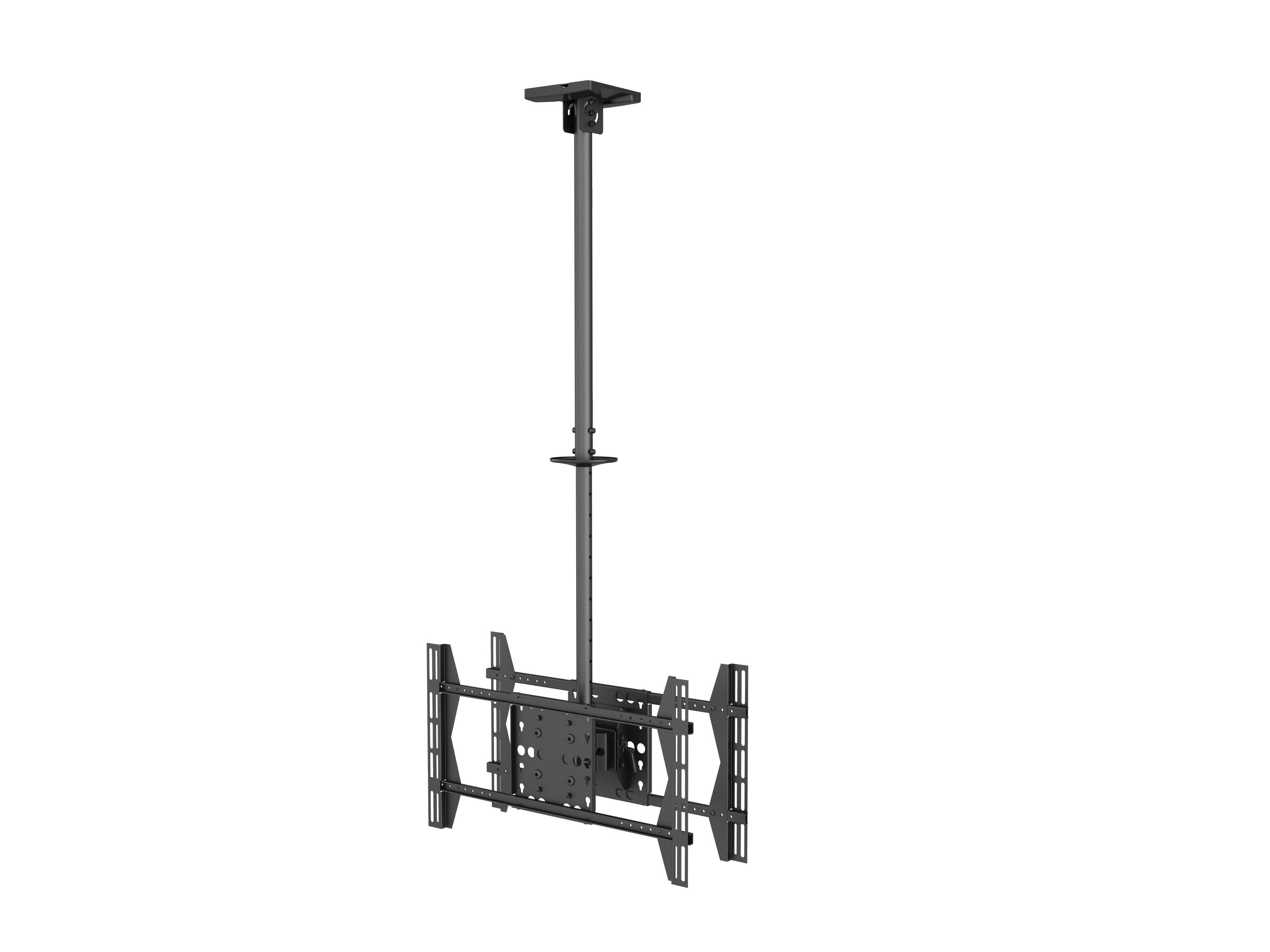 Deckenmontagewerkzeug für Fernseher mit langem verstellbarem Stab und rotierendem Flachbildschirm-Montagepanel.