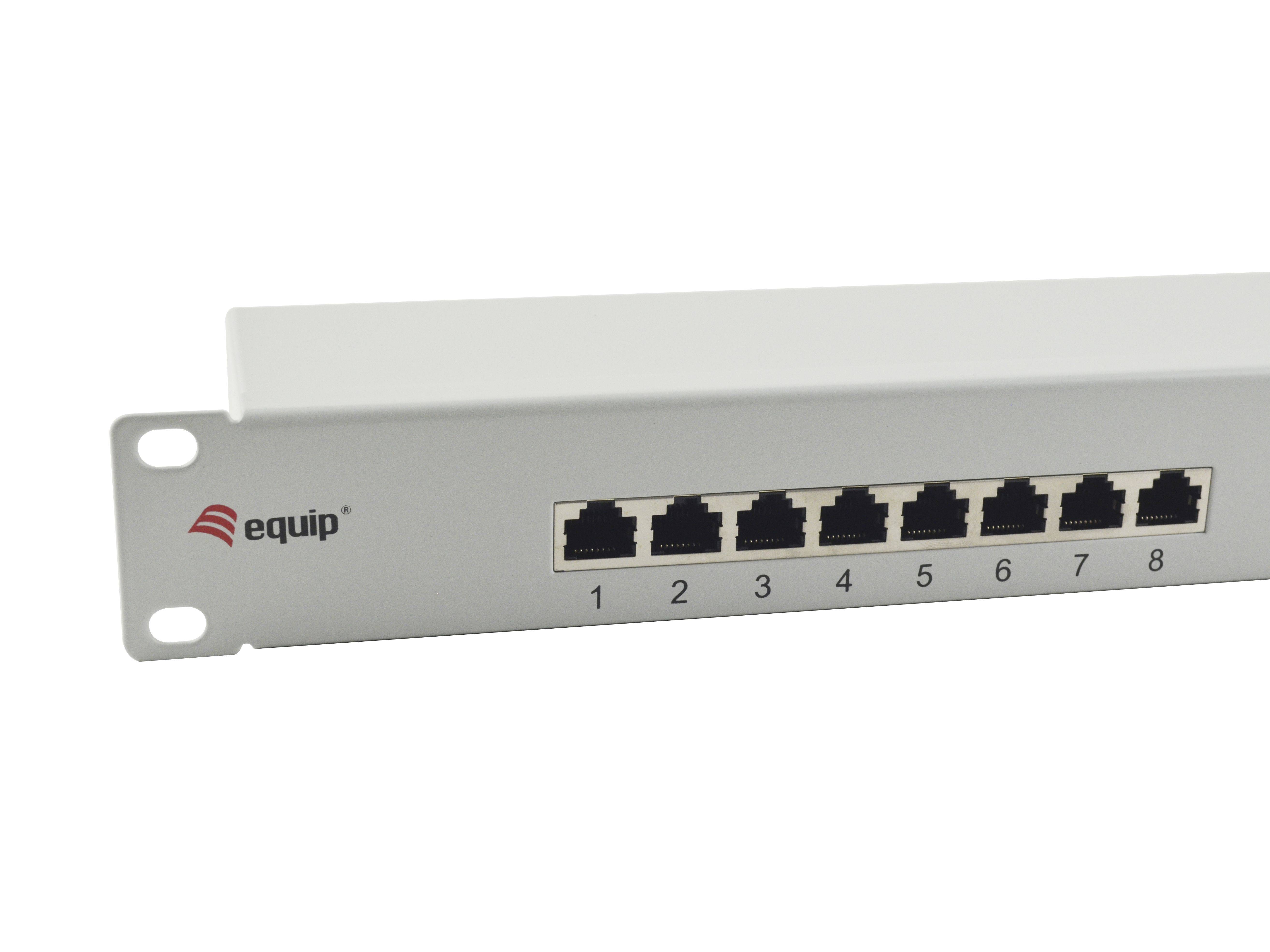 Equip 16-Port Cat.6 Ungeschirmtes Patch Panel - Hellgrau - 10/100/1000Base-T(X) - Gigabit Ethernet - 1000 Mbit/s - RJ-45 - Cat6 - Grau