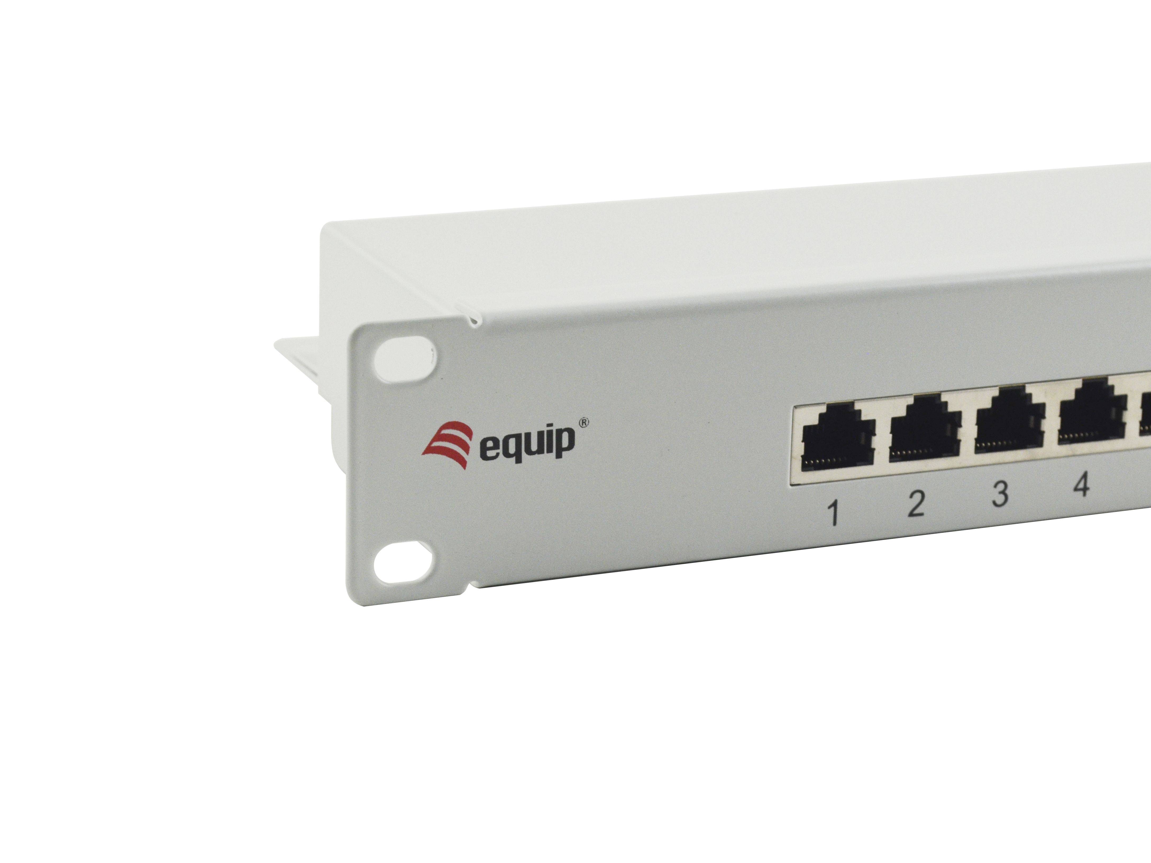 Equip 16-Port Cat.6 Ungeschirmtes Patch Panel - Hellgrau - 10/100/1000Base-T(X) - Gigabit Ethernet - 1000 Mbit/s - RJ-45 - Cat6 - Grau