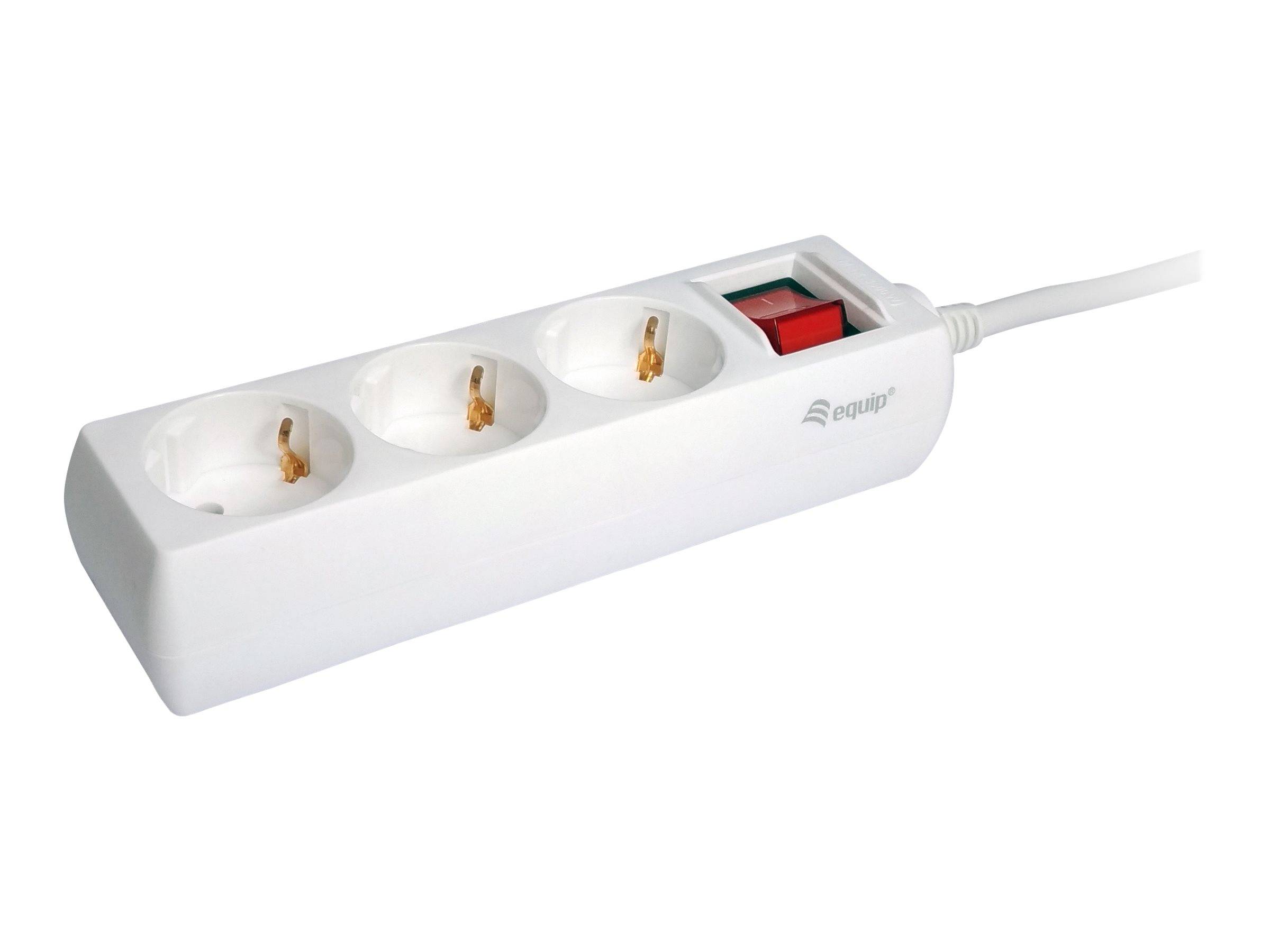 equip Life - Version 1 - Steckdosenleiste - Wechselstrom 250 V - 3500 Watt - Eingabe, Eingang Typ F - Ausgangsanschlüsse