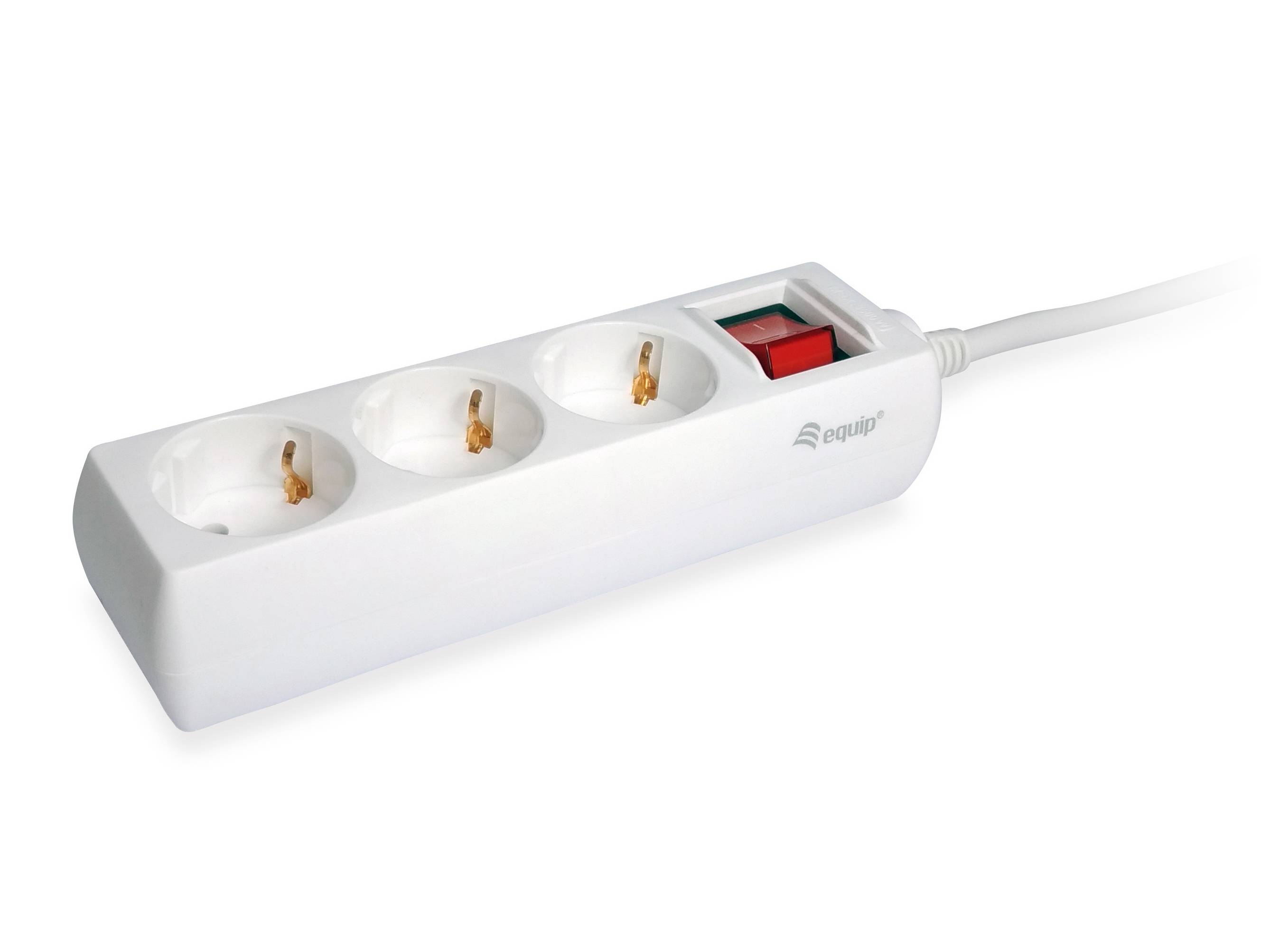 equip Life - Version 1 - Steckdosenleiste - Wechselstrom 250 V - 3500 Watt - Eingabe, Eingang Typ F - Ausgangsanschlüsse