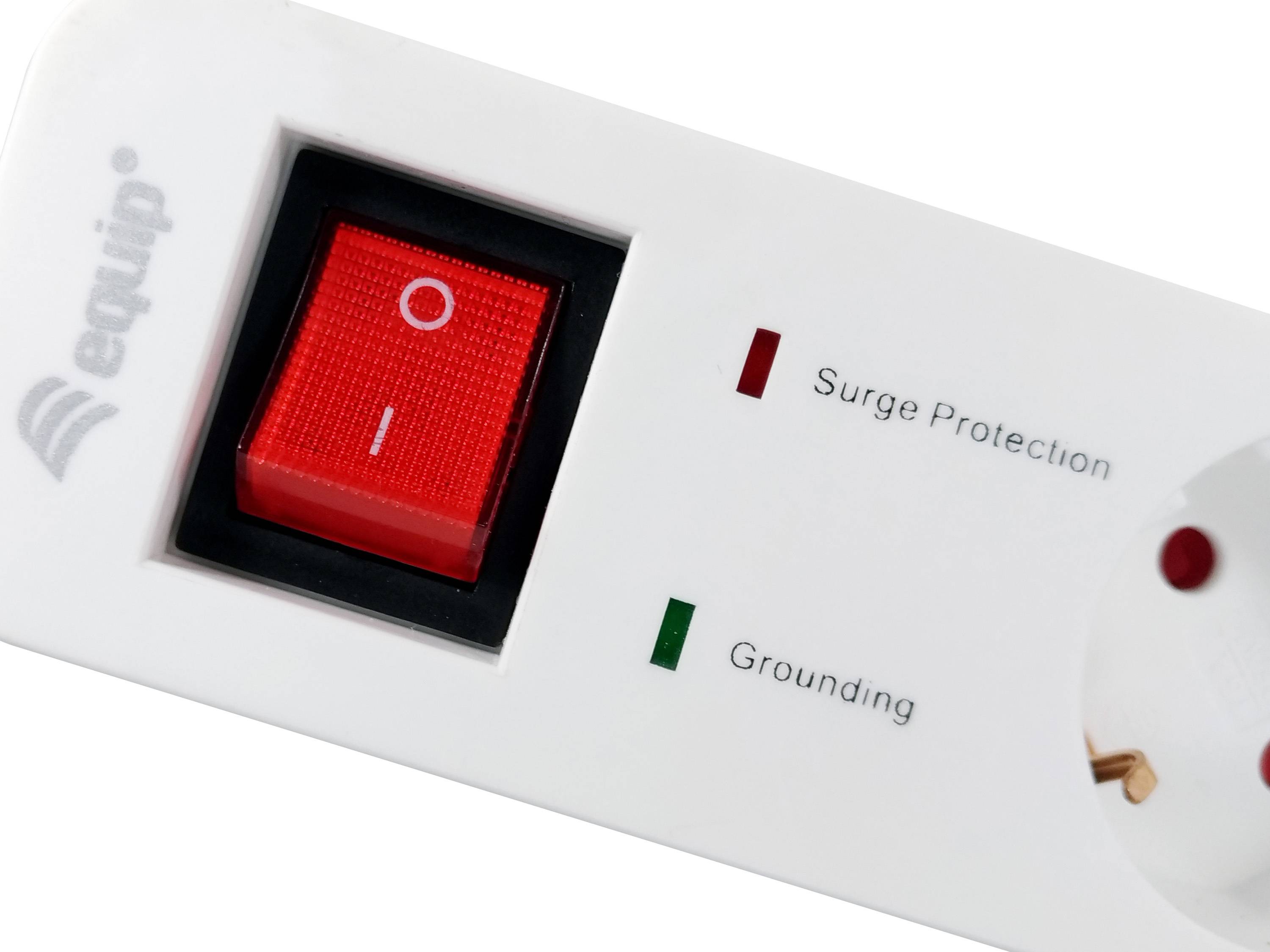 equip Life - Version 1 - Steckdosenleiste - Wechselstrom 250 V - 3500 Watt - Eingabe, Eingang Typ F - Ausgangsanschlüsse