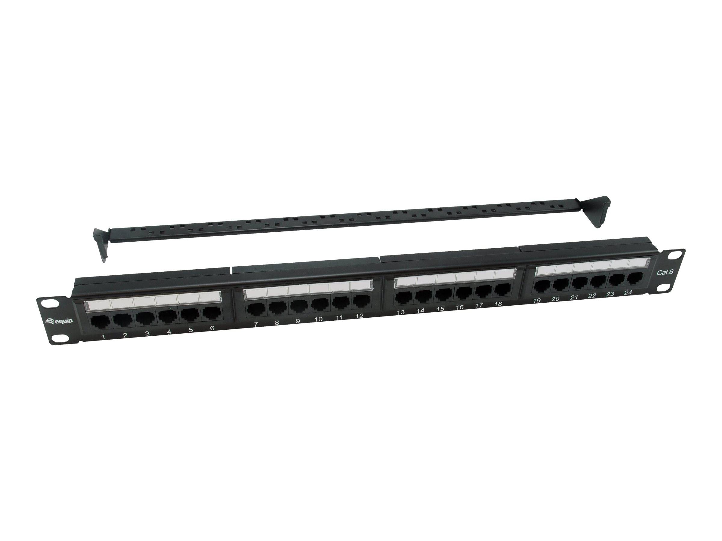equip Pro - Patch Panel - RJ-45 X 24 - Schwarz - 1U - 48.3 cm (19")
