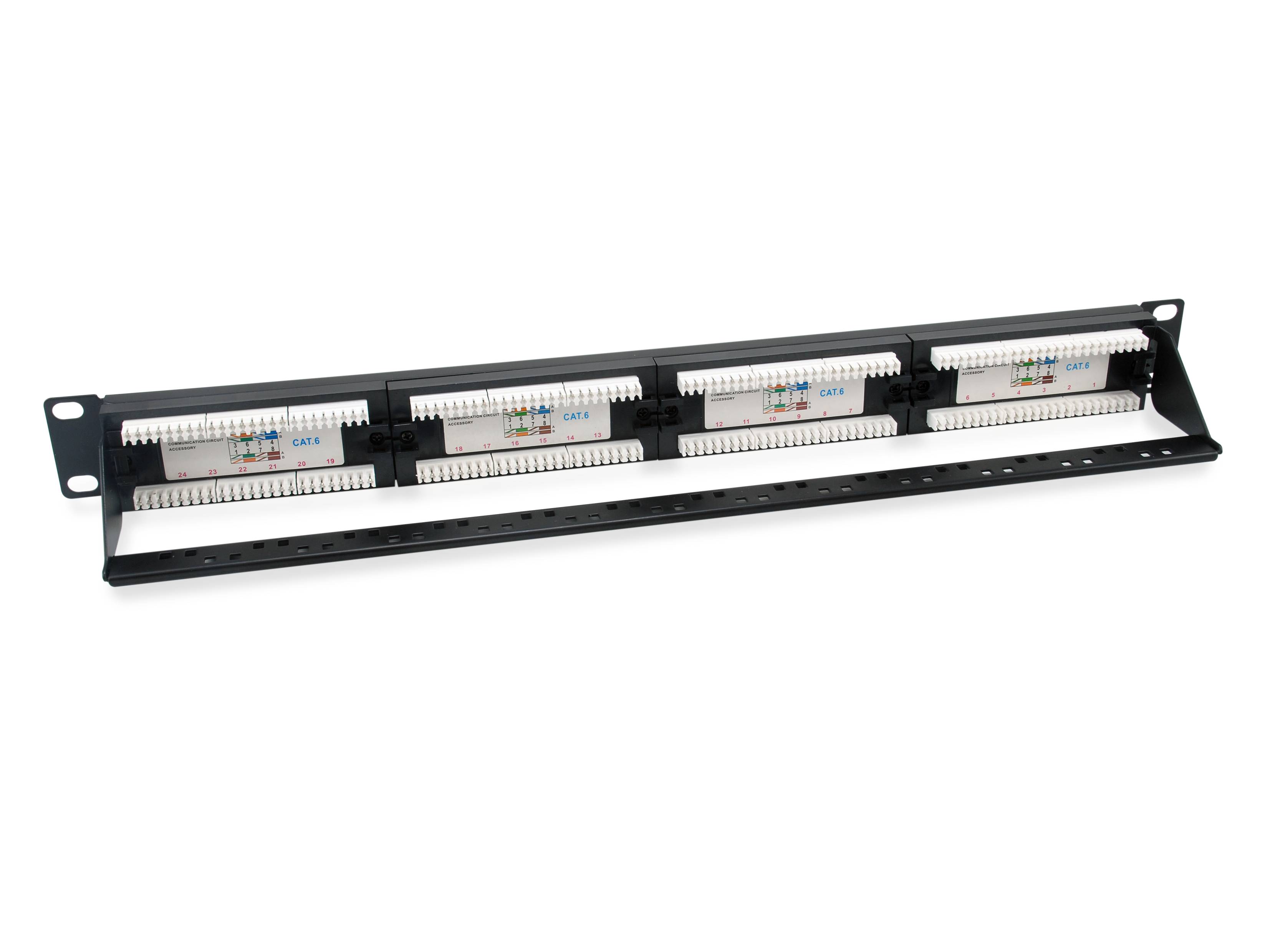 Equip Pro - Patch Panel - CAT 6 - RJ-45 X 24 - Schwarz - 1U - 48.3 cm (19")
