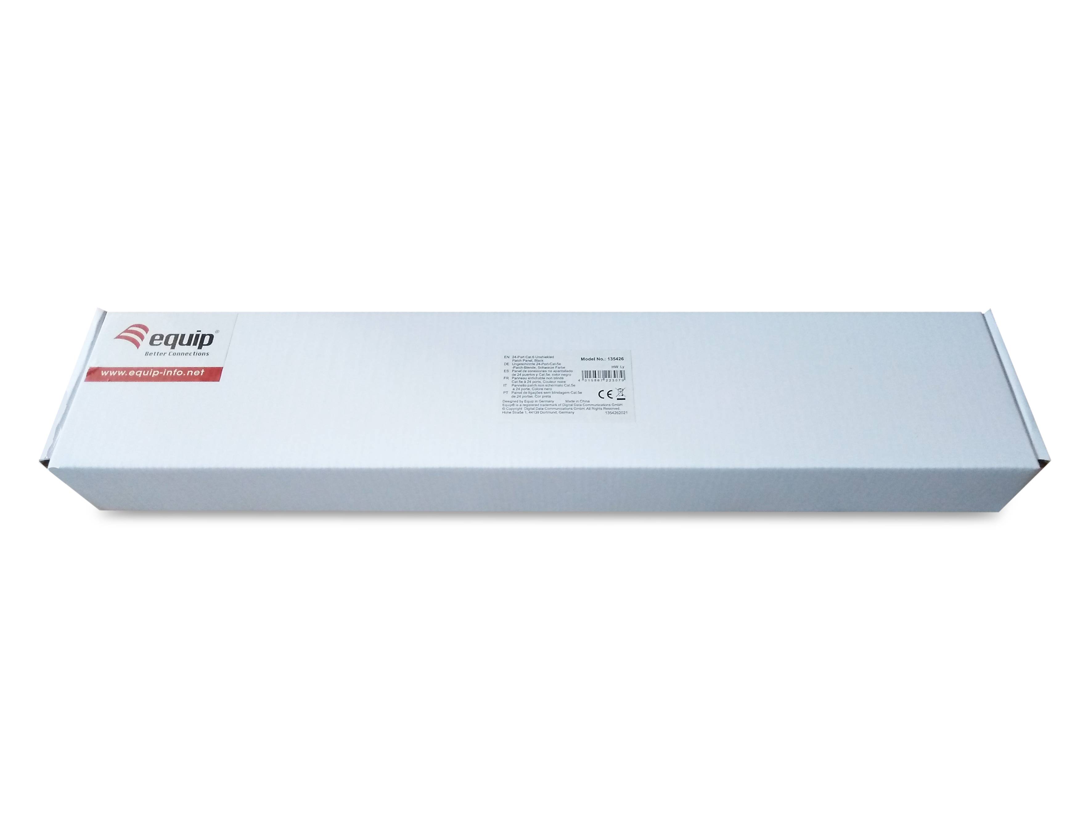 Equip Pro - Patch Panel - CAT 6 - RJ-45 X 24 - Schwarz - 1U - 48.3 cm (19")