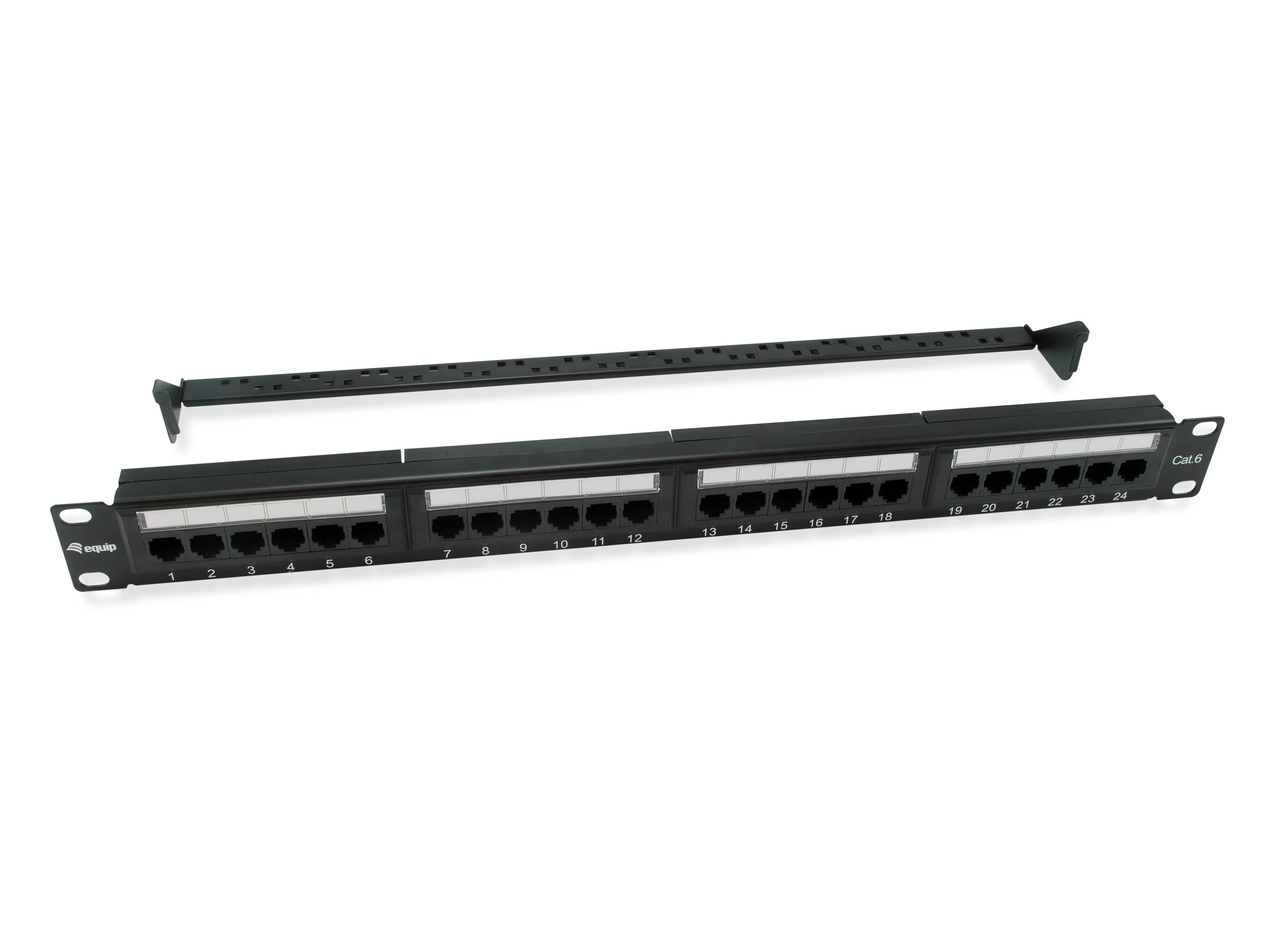 equip Pro - Patch Panel - RJ-45 X 24 - Schwarz - 1U - 48.3 cm (19")