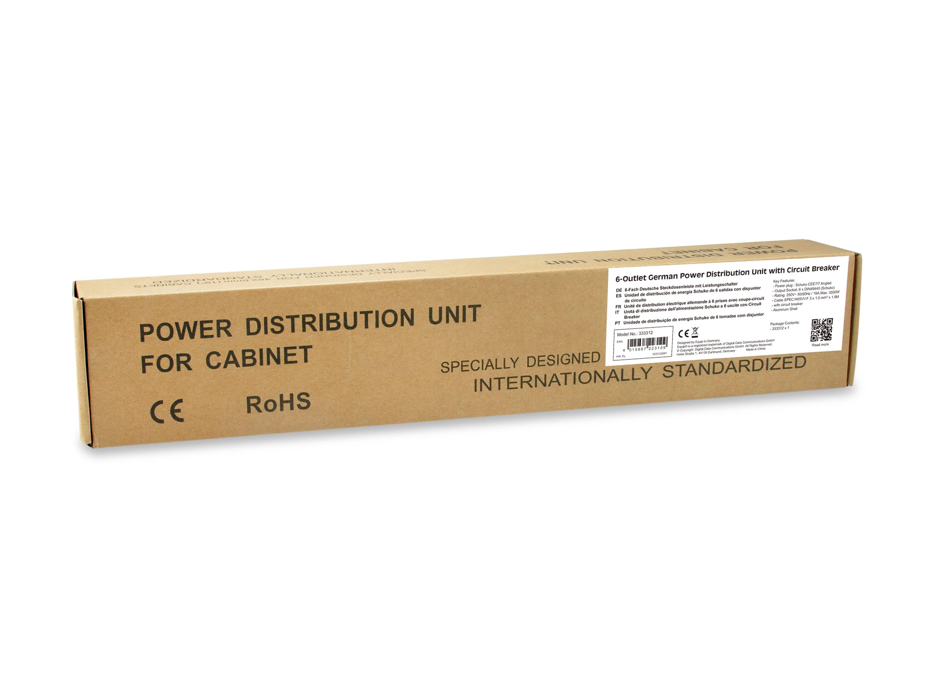 equip Pro - Stromverteilungseinheit (Rack - einbaufähig) - Wechselstrom 220-240 V - 3500 Watt - Eingabe, Eingang power C