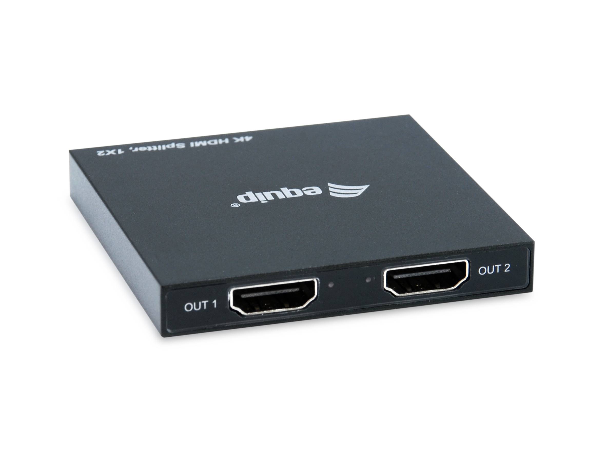 Equip 332715 - HDMI - 2x HDMI - 3840 x 2160 Pixel - Schwarz - Aluminium - 4K Ultra HD
