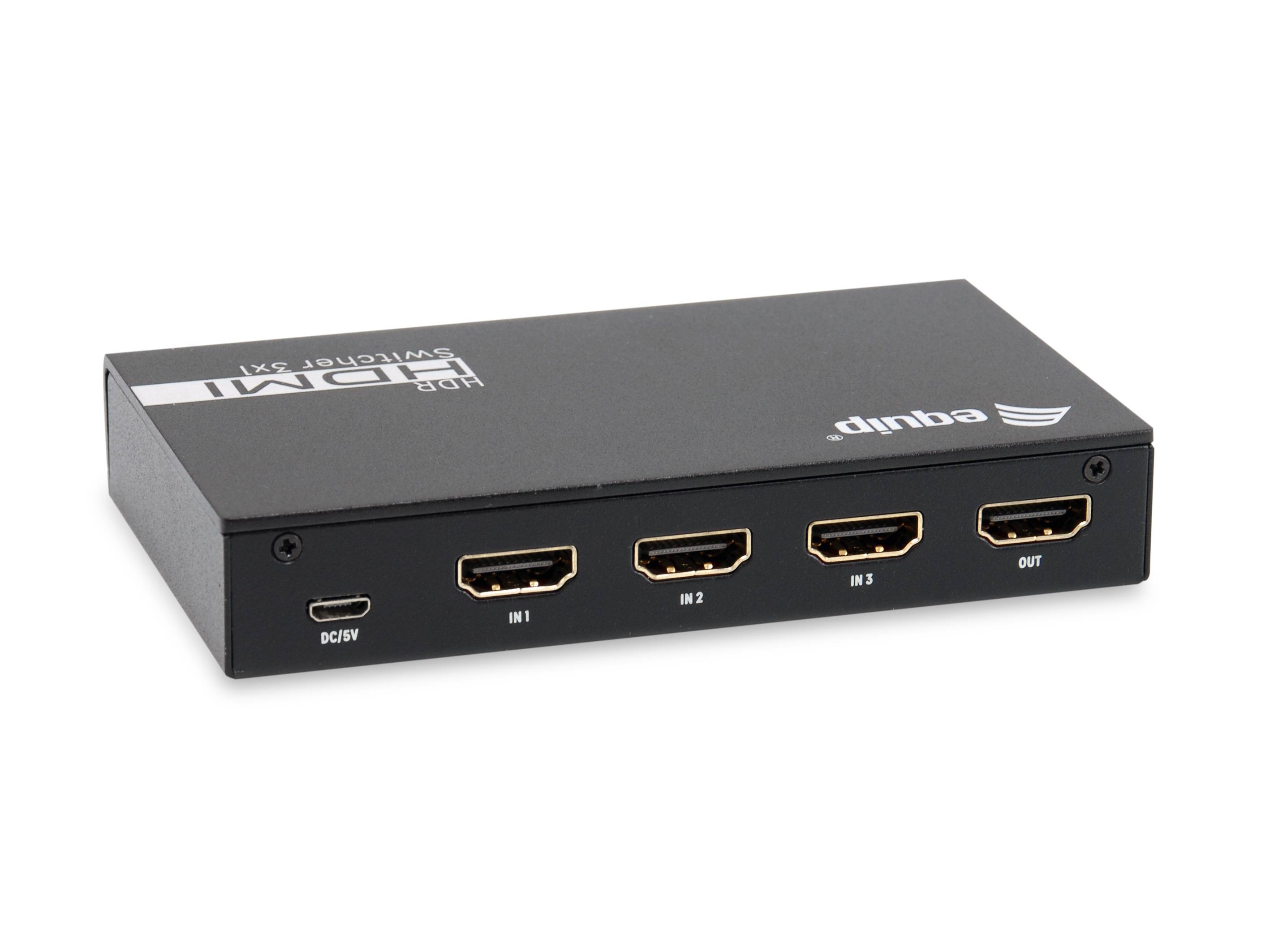 Equip 332725, HDMI, Aluminium, Schwarz, 60 Hz, 3840 x 2160, 7.1 Kanäle