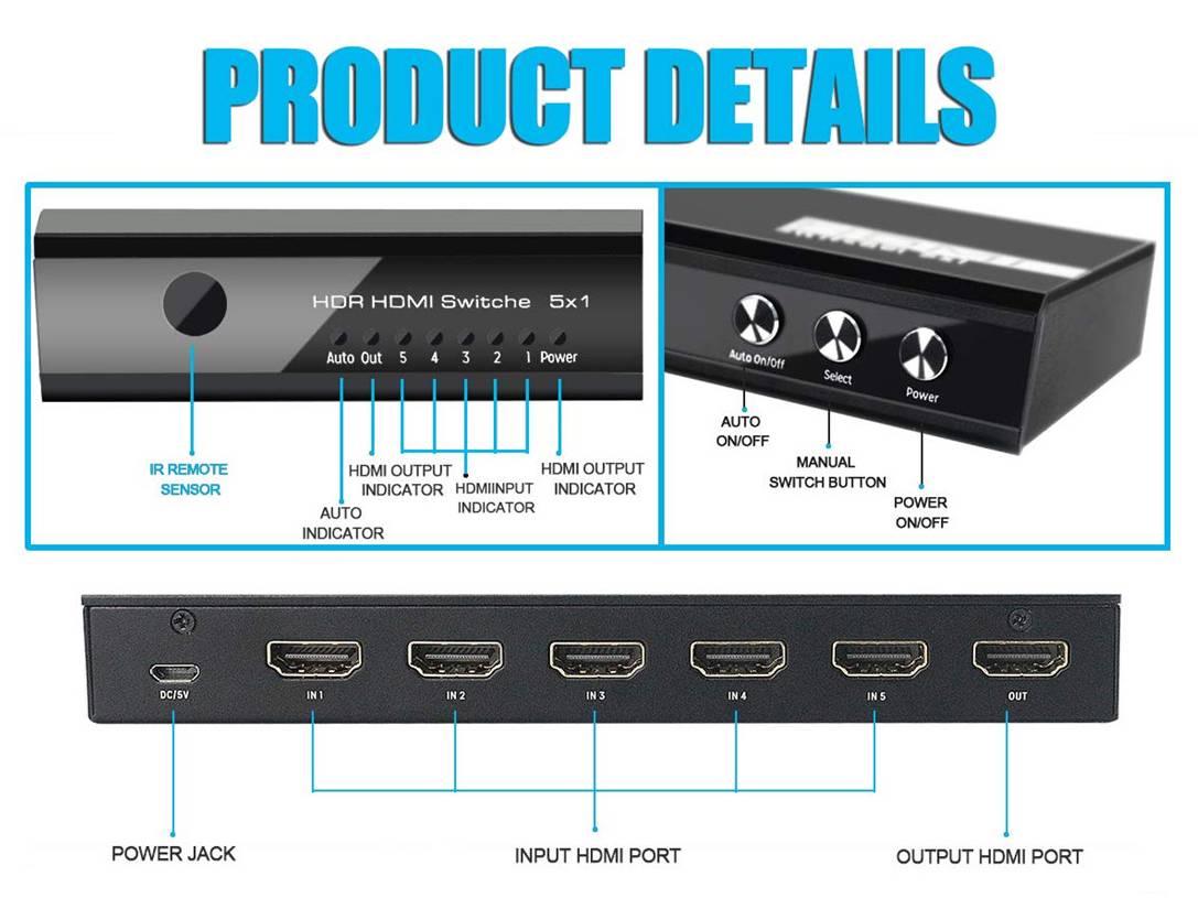 Equip 332726 - HDMI - Aluminium - Schwarz - 60 Hz - 3840 x 2160 Pixel - 7.1 Kanäle