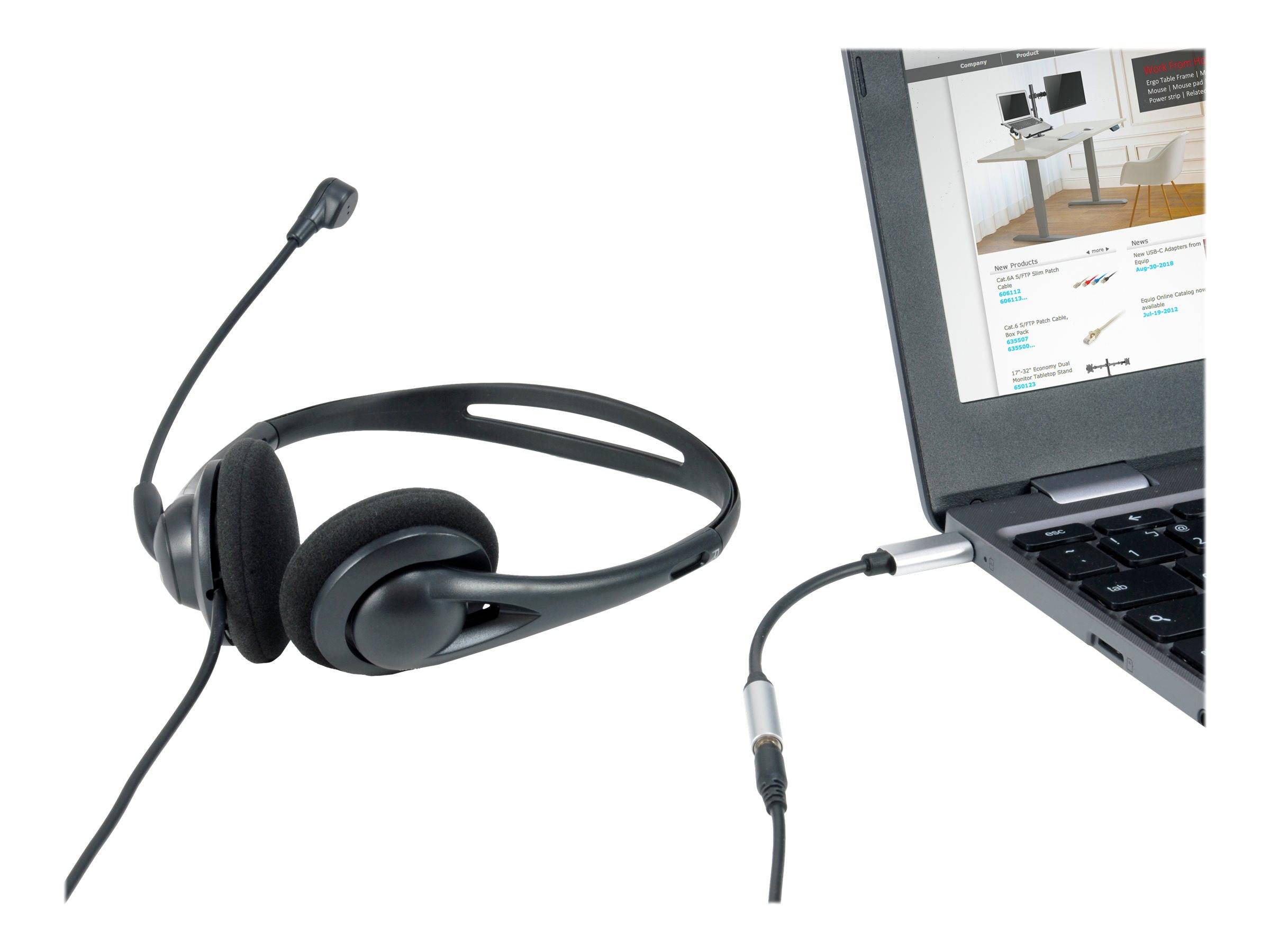 Equip Life - Audio-Adapter - 24 pin USB-C männlich zu mini-phone stereo 3.5 mm weiblich