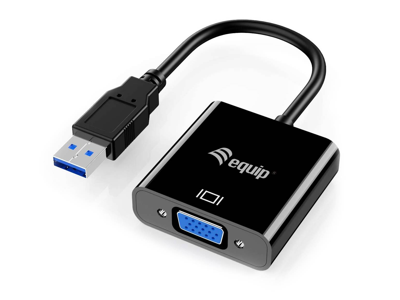 Equip USB 3.0 auf VGA Adapter, 3.2 Gen 1 (3.1 Gen 1), USB Typ-A, VGA-Ausgang (D-Sub), 1920 x 1080 Pixel