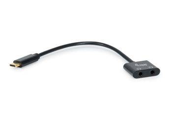 Equip 133469, USB C, Männlich, 2 x 3.5mm, Weiblich, 0,15 m, Schwarz