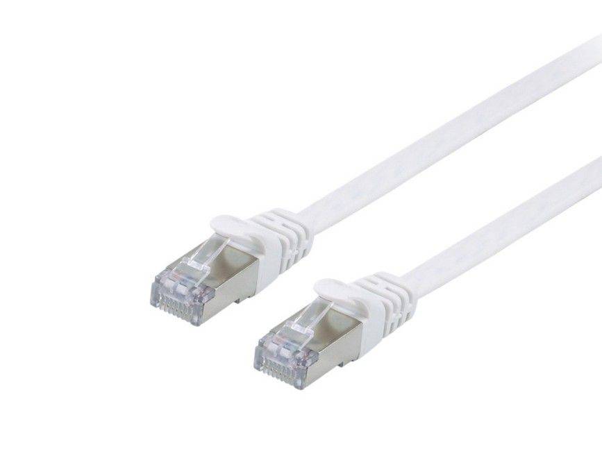 Equip Cat.6A U/FTP Flat Patchkabel, 10m, Weiß, 10 m, Cat6a, U/FTP (STP), RJ-45, RJ-45