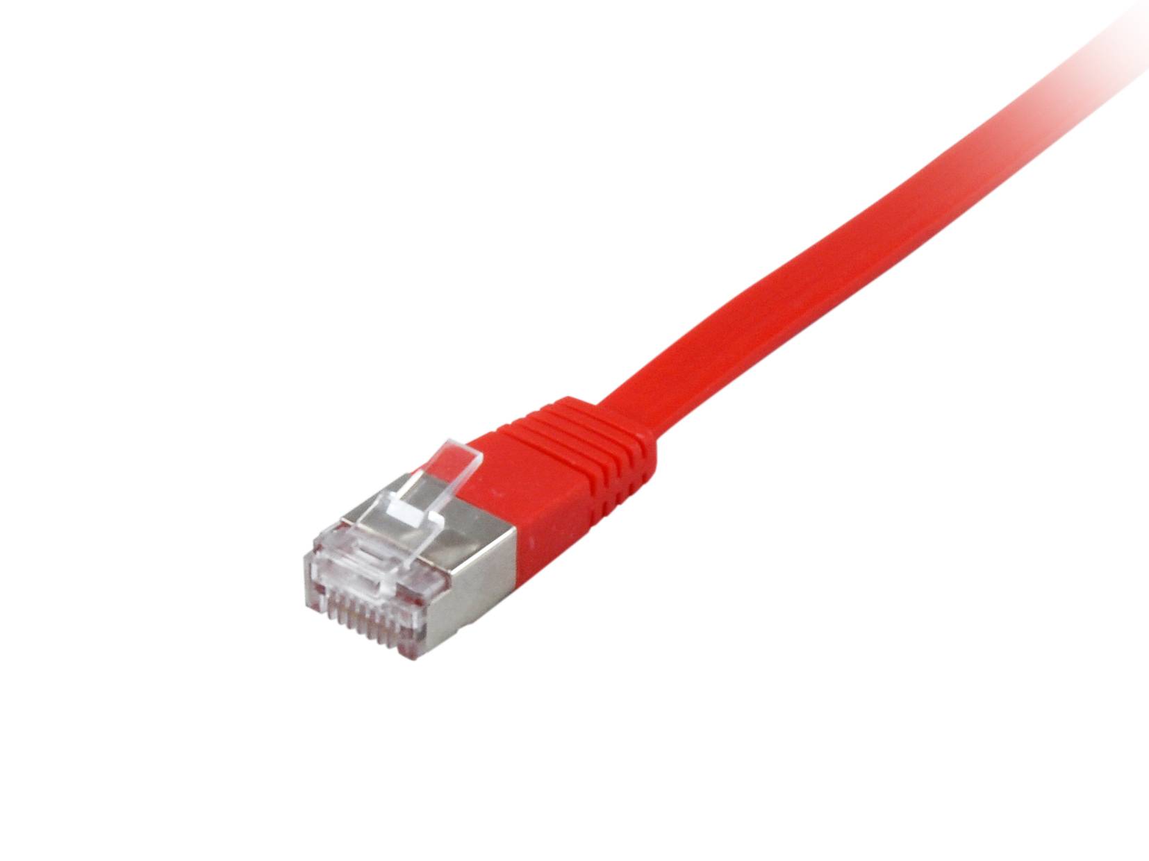 Equip Cat.6A U/FTP Flat Patchkabel, 0.5m, Rot, 0,5 m, Cat6a, U/FTP (STP), RJ-45, RJ-45