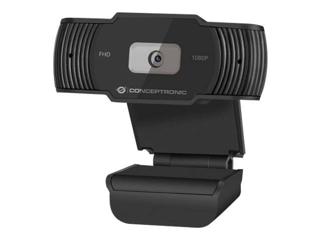 Conceptronic AMDIS 1080P FullHD Webcam mit Mikrofon, 1920 x 1080 Pixel, Full HD, 30 fps, 1280x720@30fps, 1920x1080@30fps