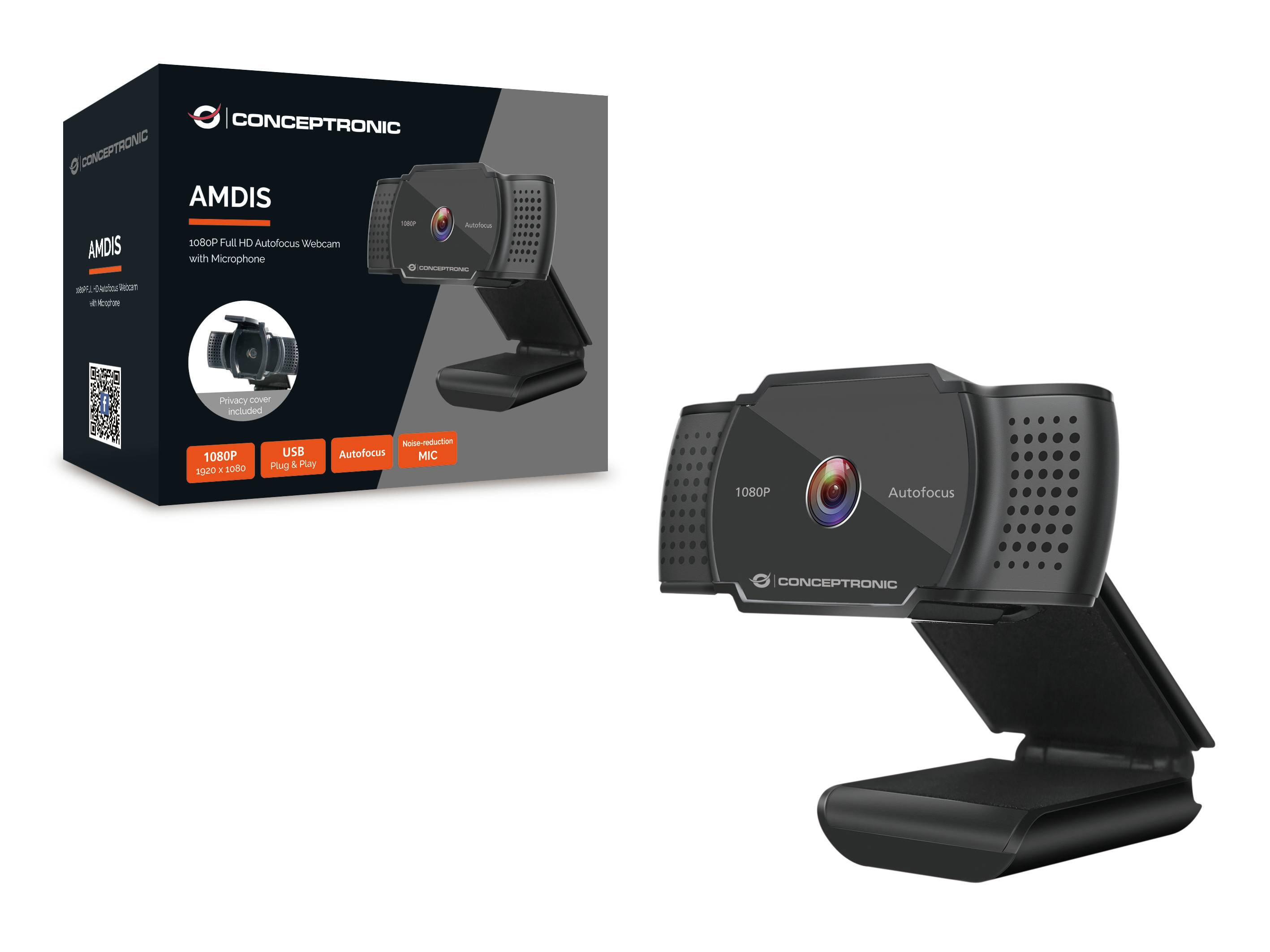 Conceptronic AMDIS06B, 1920 x 1080 Pixel, 30 fps, M-JPEG,YUY2, 5 V, USB 2.0, Schwarz