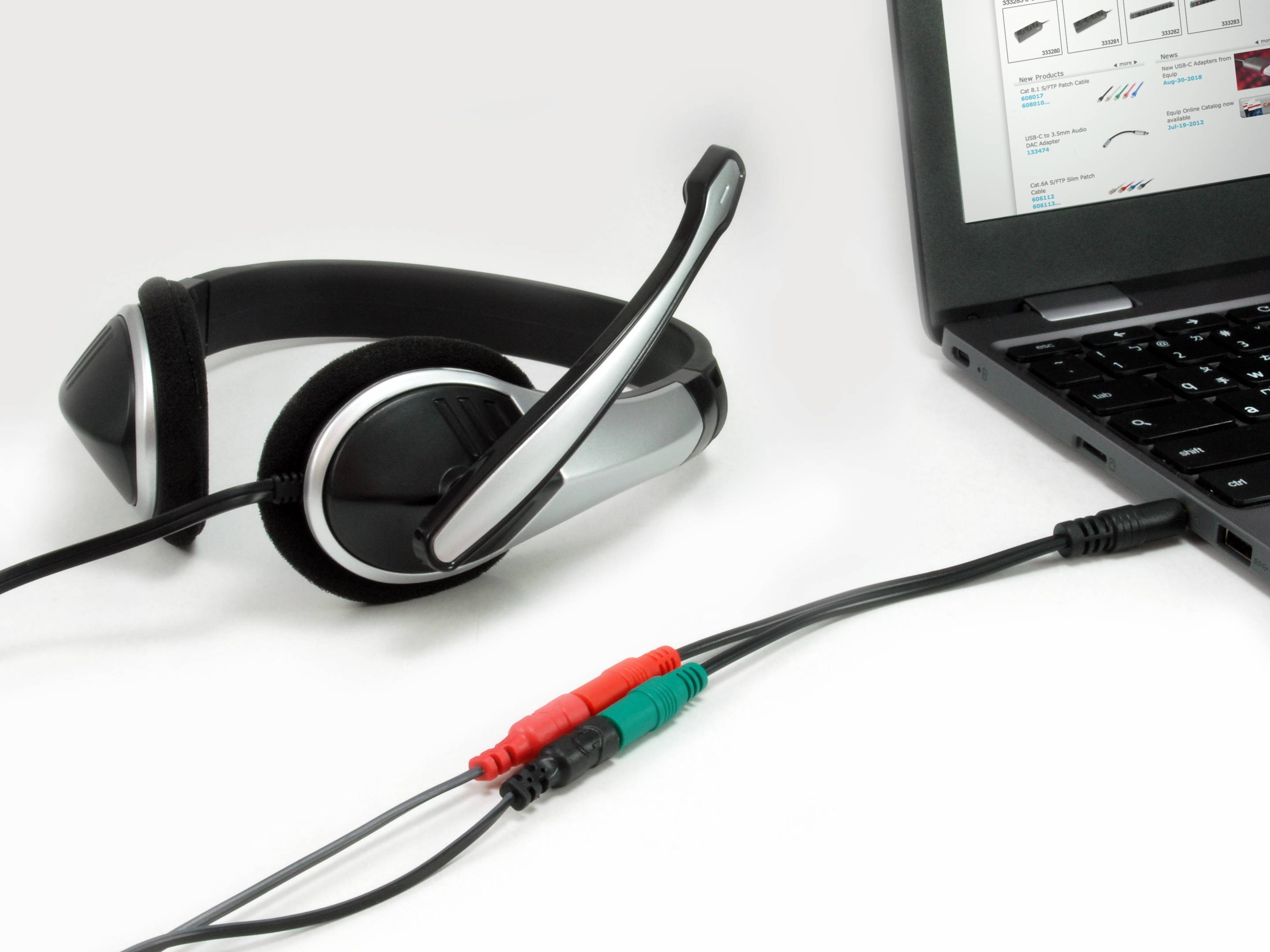 Equip 147943, 2 x 3.5mm, Weiblich, 3.5mm, Männlich, 1,5 m, Schwarz