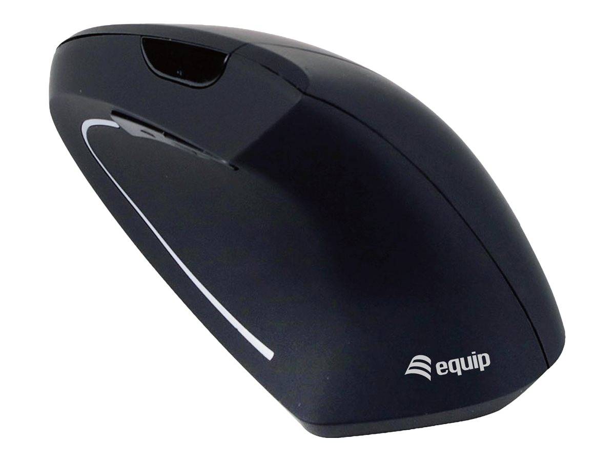 Schwarze kabellose Computermaus mit „equip