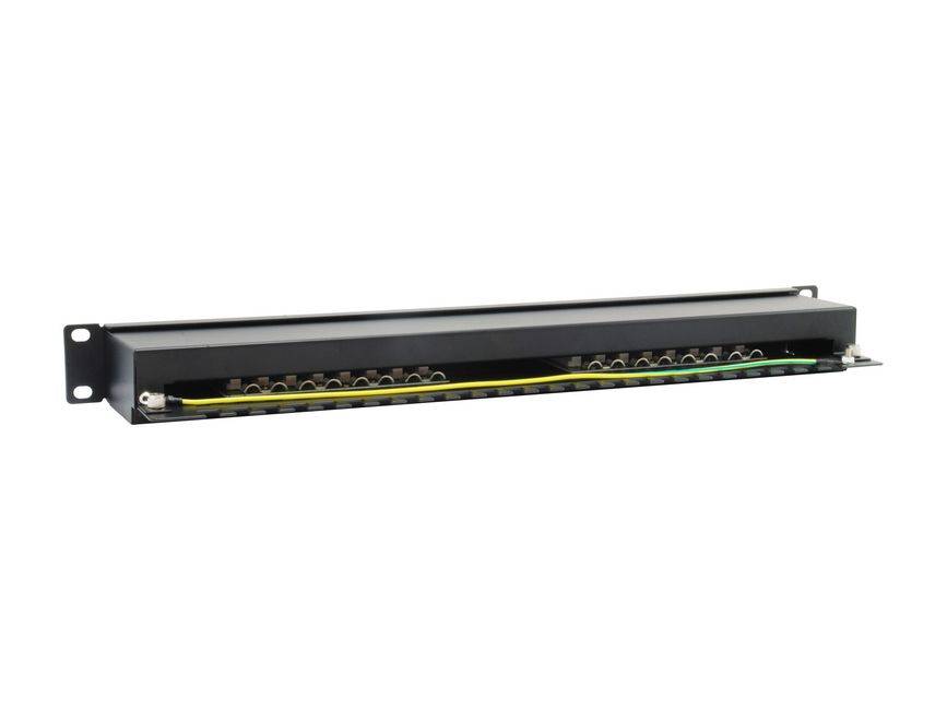 Equip Cat.6 Geschirmtes Patch Panel, Schwarz, 10/100/1000Base-T(X), Gigabit Ethernet, 1000 Mbit/s, RJ-45, Cat6, Schwarz