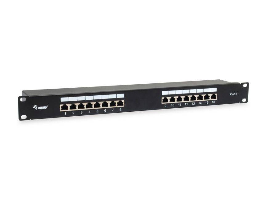 Equip Cat.6 Geschirmtes Patch Panel - Schwarz - 10/100/1000Base-T(X) - Gigabit Ethernet - 1000 Mbit/s - RJ-45 - Cat6 - Schwarz