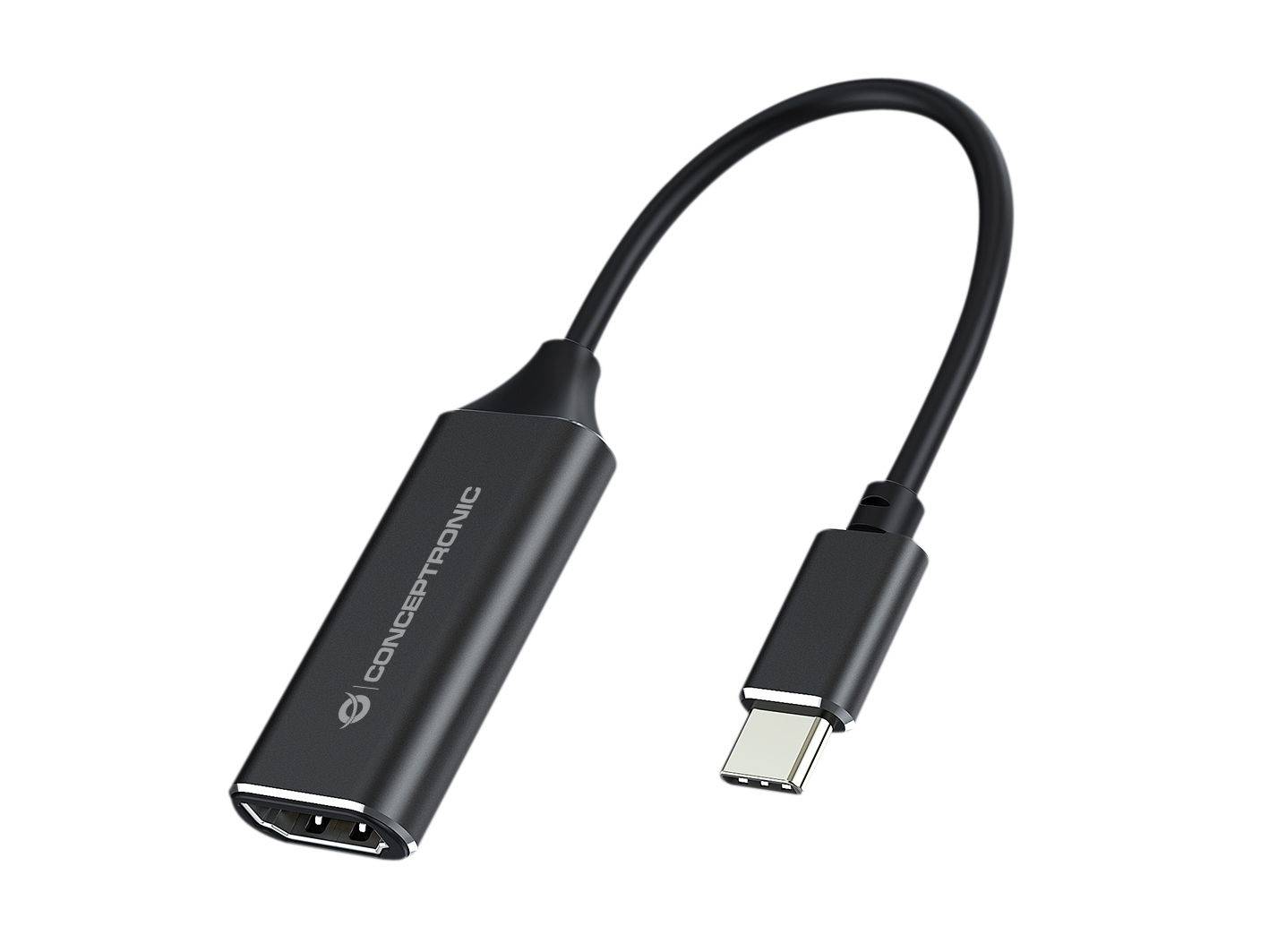 Conceptronic ABBY USB-C-zu-HDMI-Adapter, HDMI Typ A (Standard), USB Typ-C, Weiblich, Männlich, Gerade, Gerade