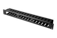 Equip 19 ""Rack Mount Kabel Management Panel, Schwarz, Kabelmanagementtafel, Schwarz, Stahl, 1U, China, 70 mm