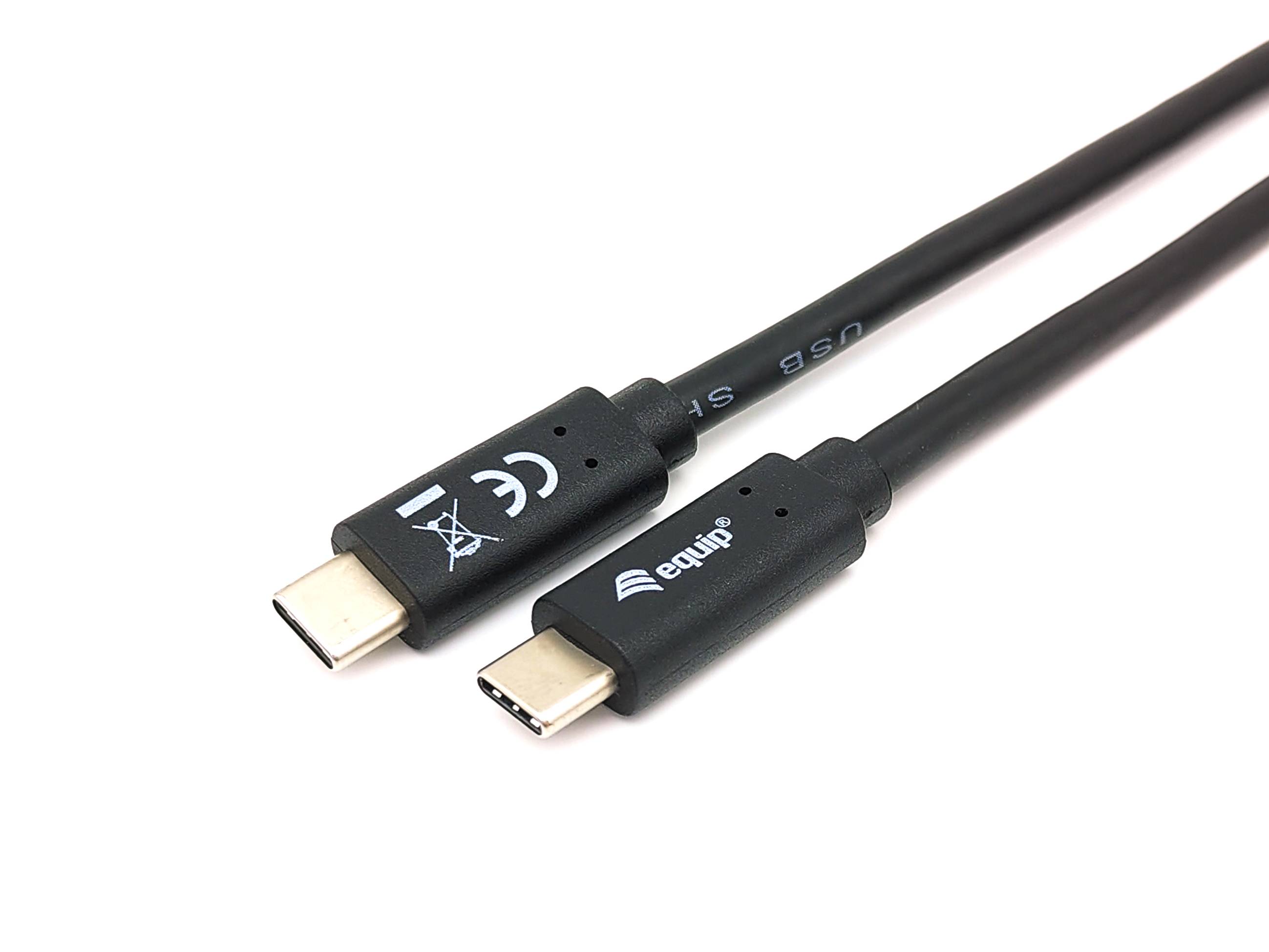 Equip USB 3.2 Gen 1x1 Typ C auf Typ C Kabel - M/M - 2.0 m - 2 m - USB C - USB C - USB 3.2 Gen 1 (3.1 Gen 1) - 5 Gbit/s - Schwarz