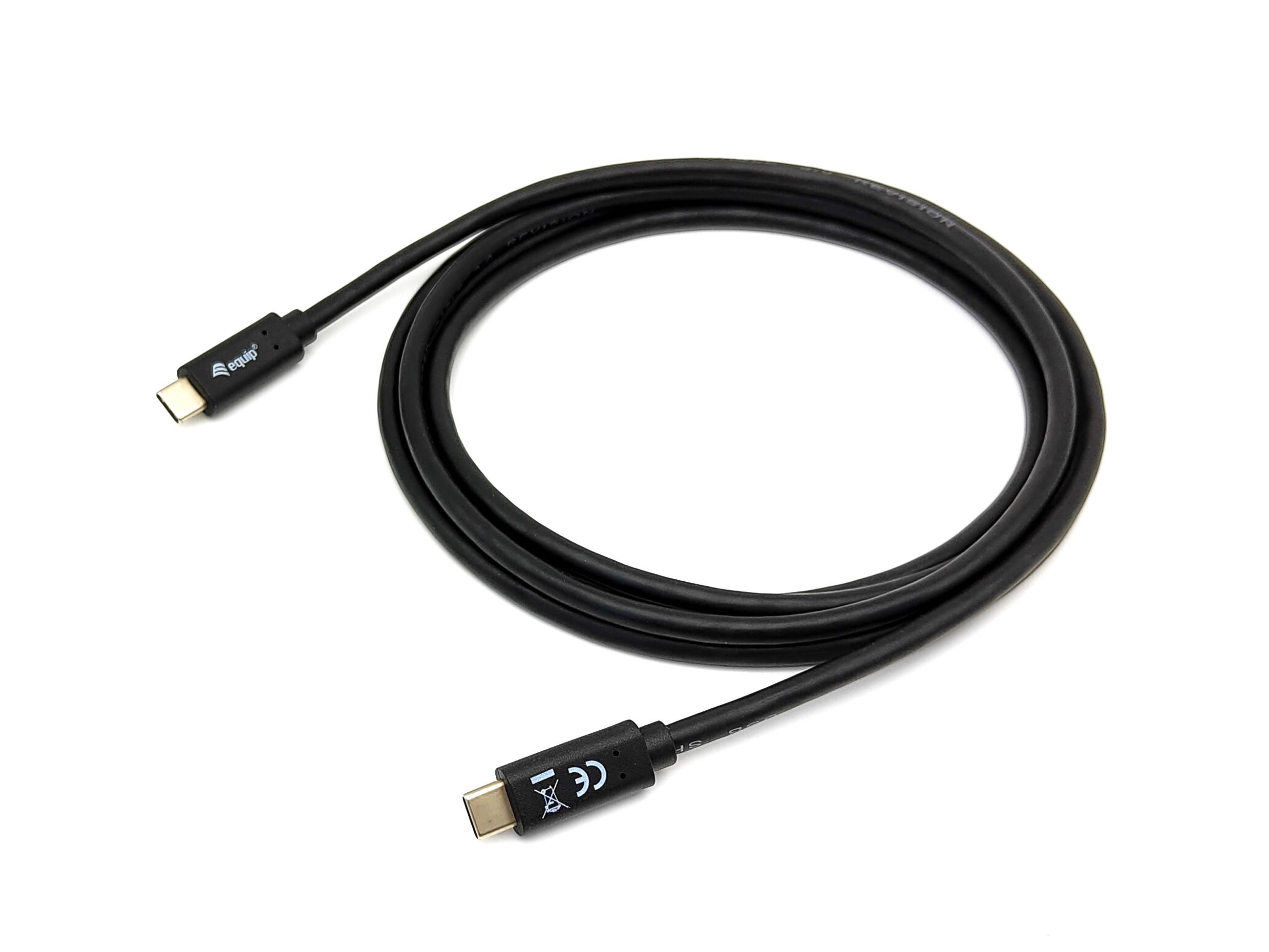 Equip USB 3.2 Gen 1x1 Typ C auf Typ C Kabel - M/M - 2.0 m - 2 m - USB C - USB C - USB 3.2 Gen 1 (3.1 Gen 1) - 5 Gbit/s - Schwarz