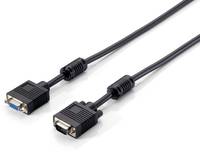 VGA-Verlängerungskabel mit Stecker und Buchse auf weißem Hintergrund.