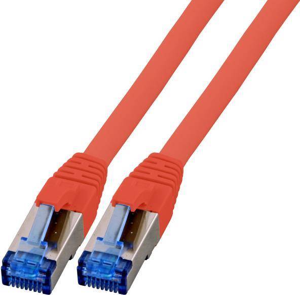 RJ45 Patchkabel Cat.6A S/FTP TPE, Cat.7 Rohkabel superflex rot 15m Kupferverkabelung